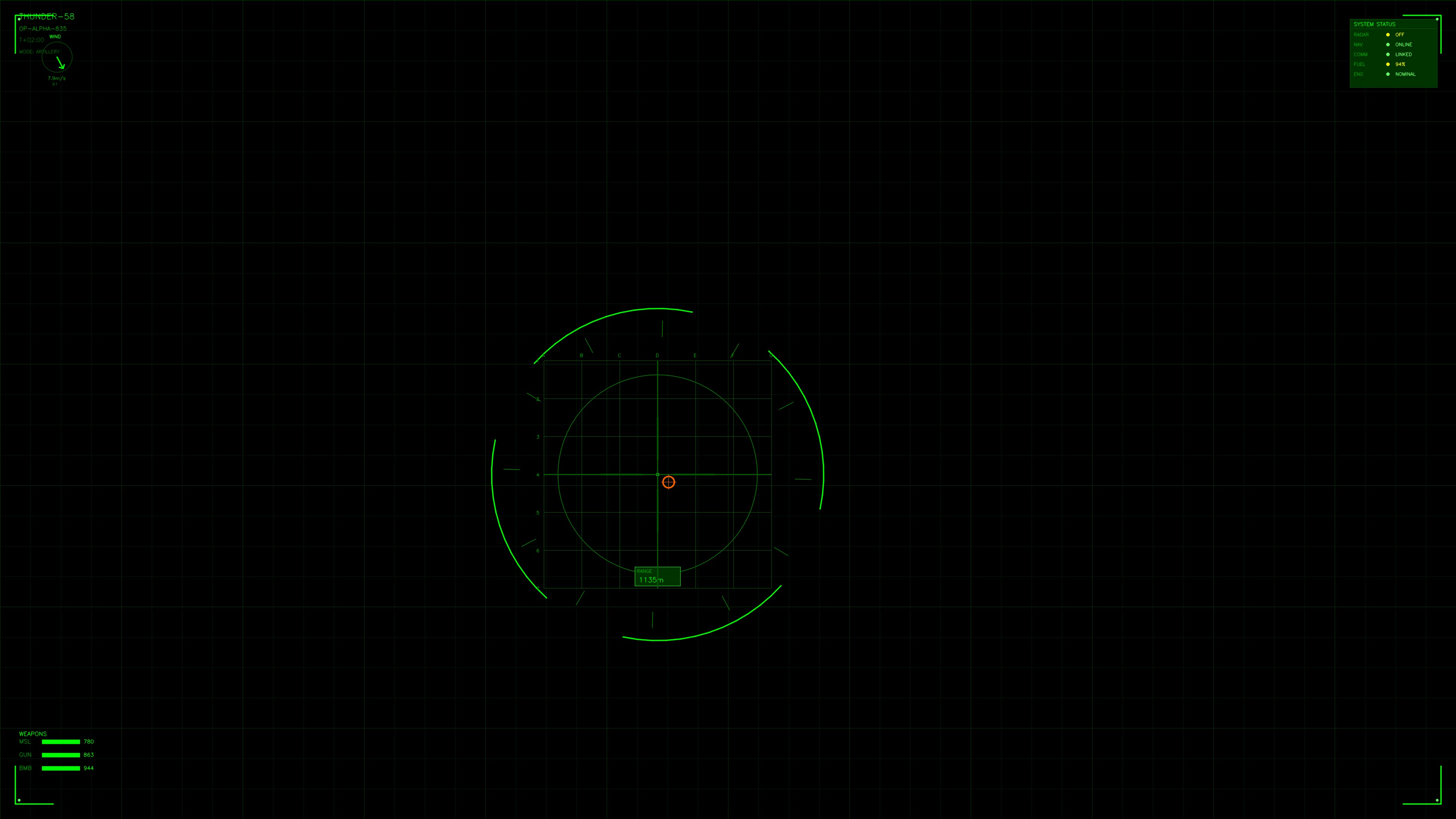 Military gui war stock footage hud animation for science fiction production showing radar display with map overlay