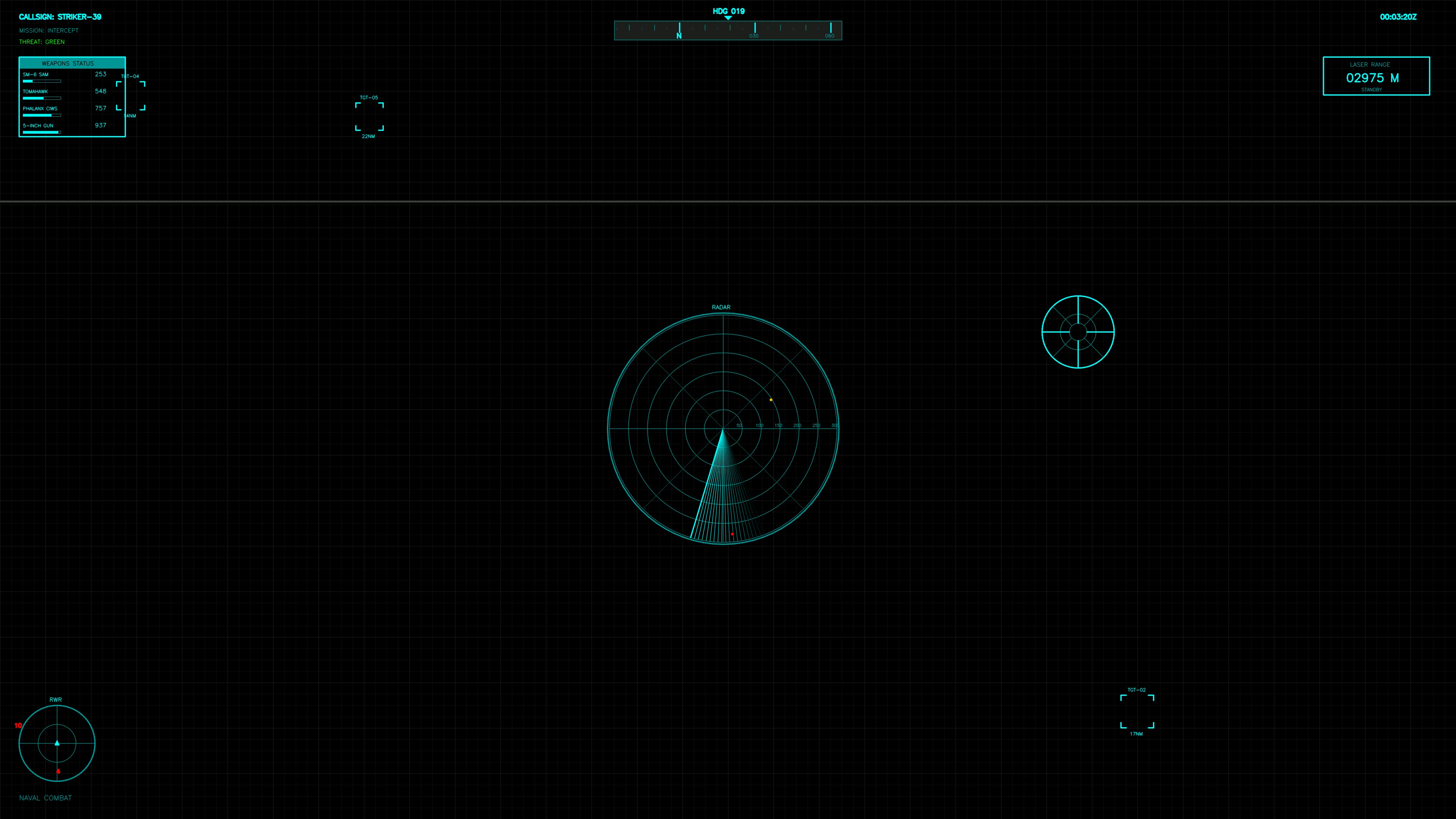 Military gui war stock footage hud animation for science fiction production in dark background with radar graphics