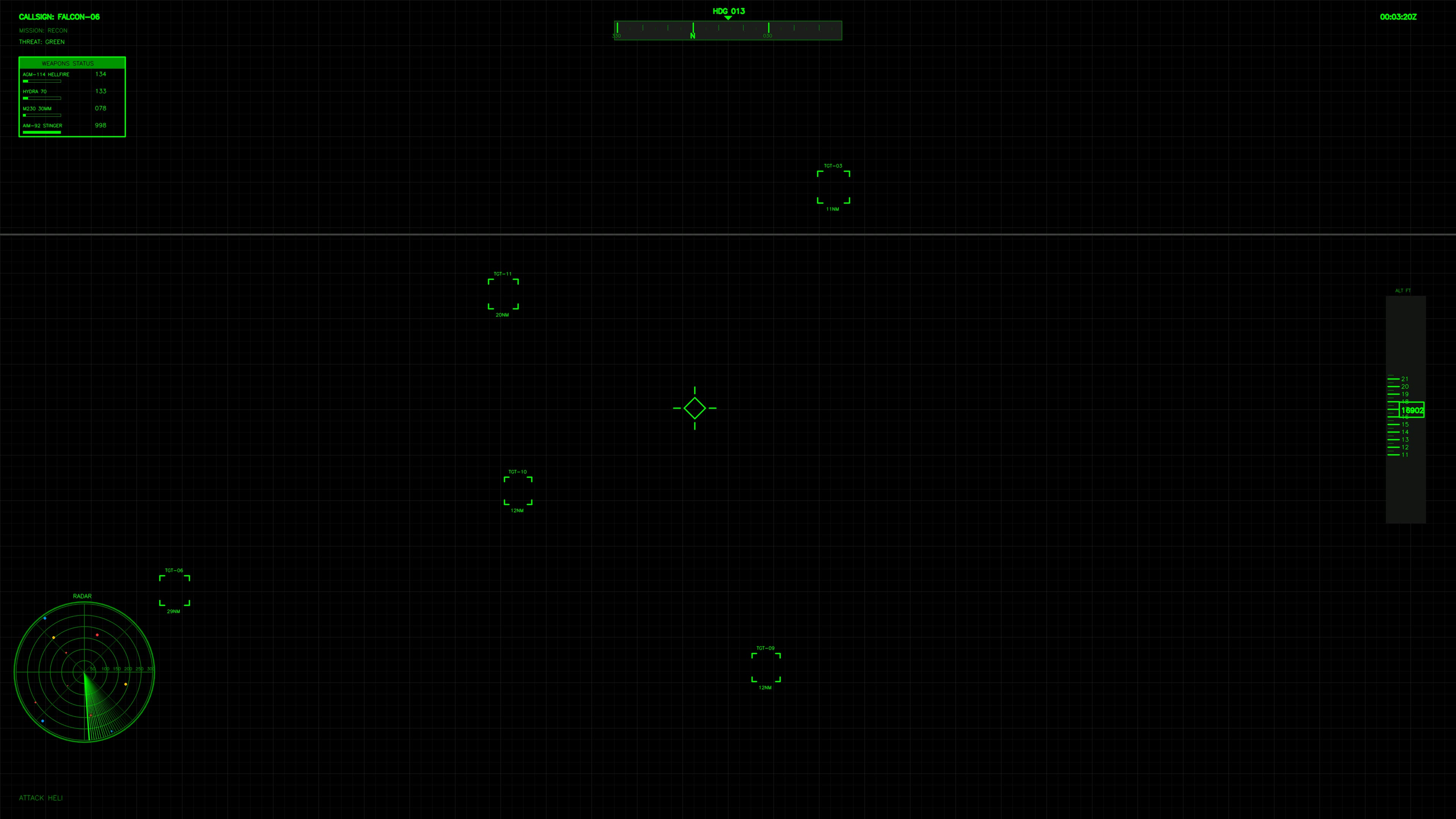 Military gui war stock footage hud animation for science fiction production with radar and target indicators