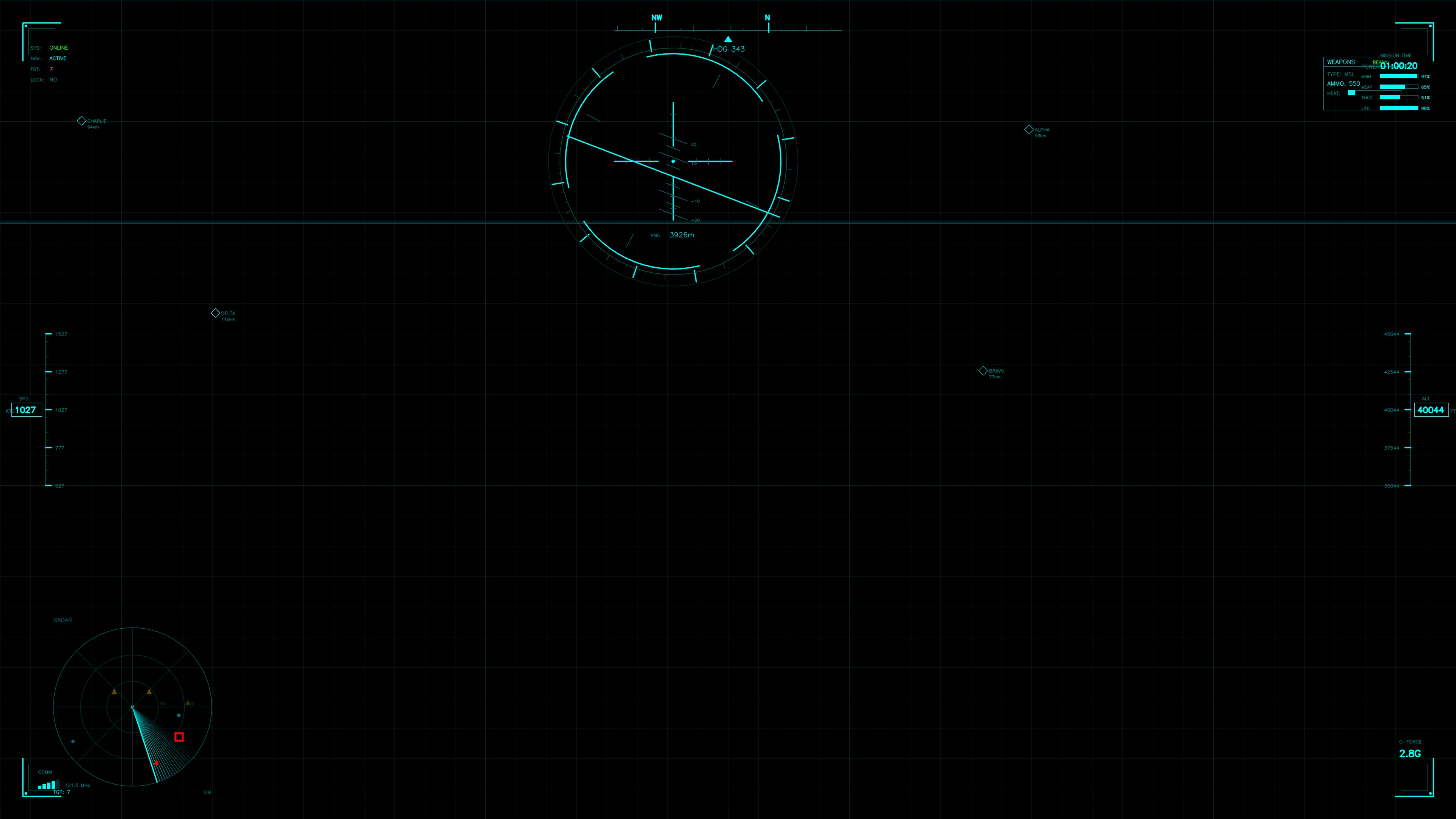 Military gui war stock footage hud animation for science fiction production with data display on dark background