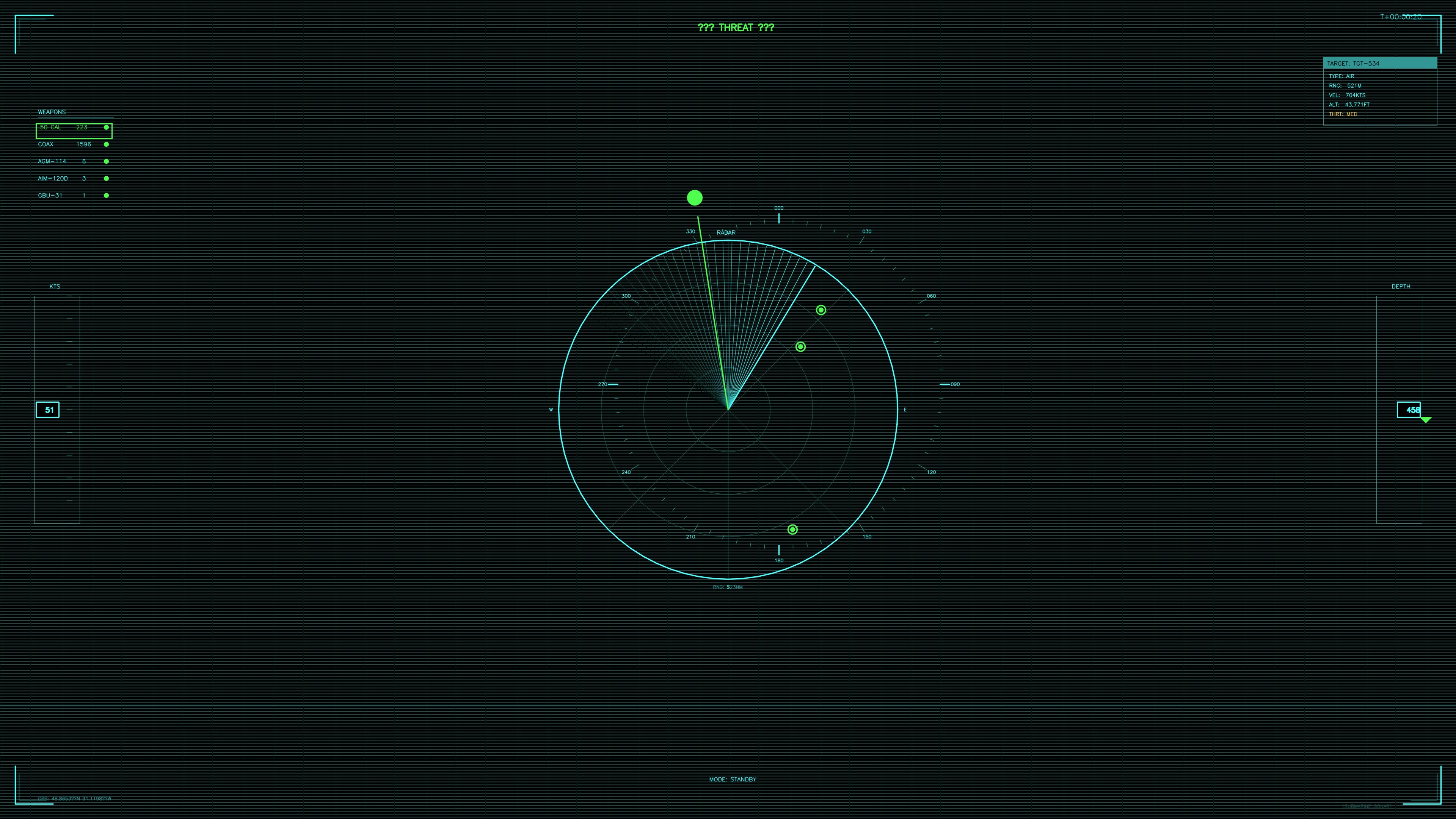 Military gui war stock footage hud animation for science fiction production showing radar system in dark settings
