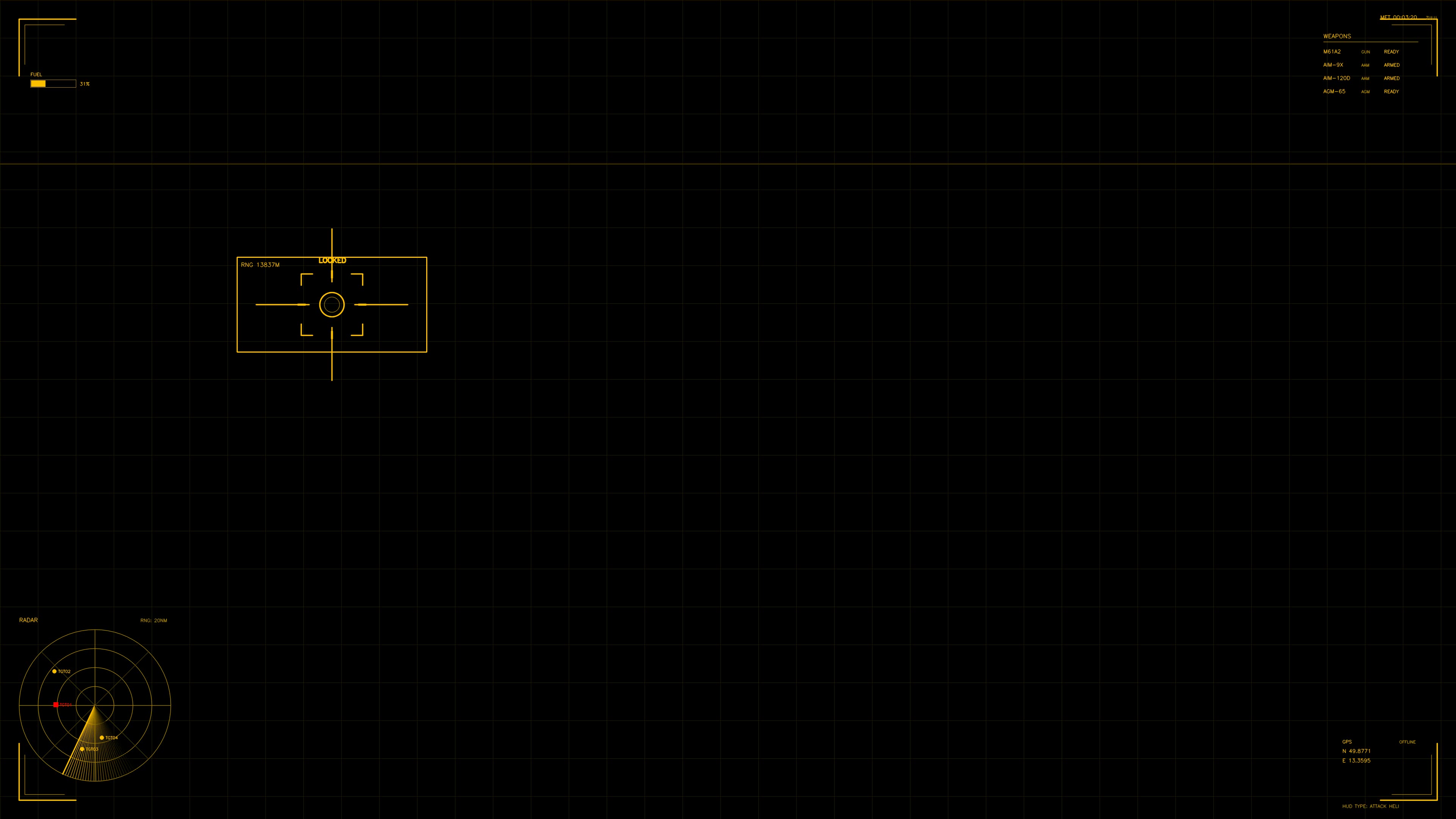 Military gui war stock footage hud animation in science fiction production with targeting and radar elements