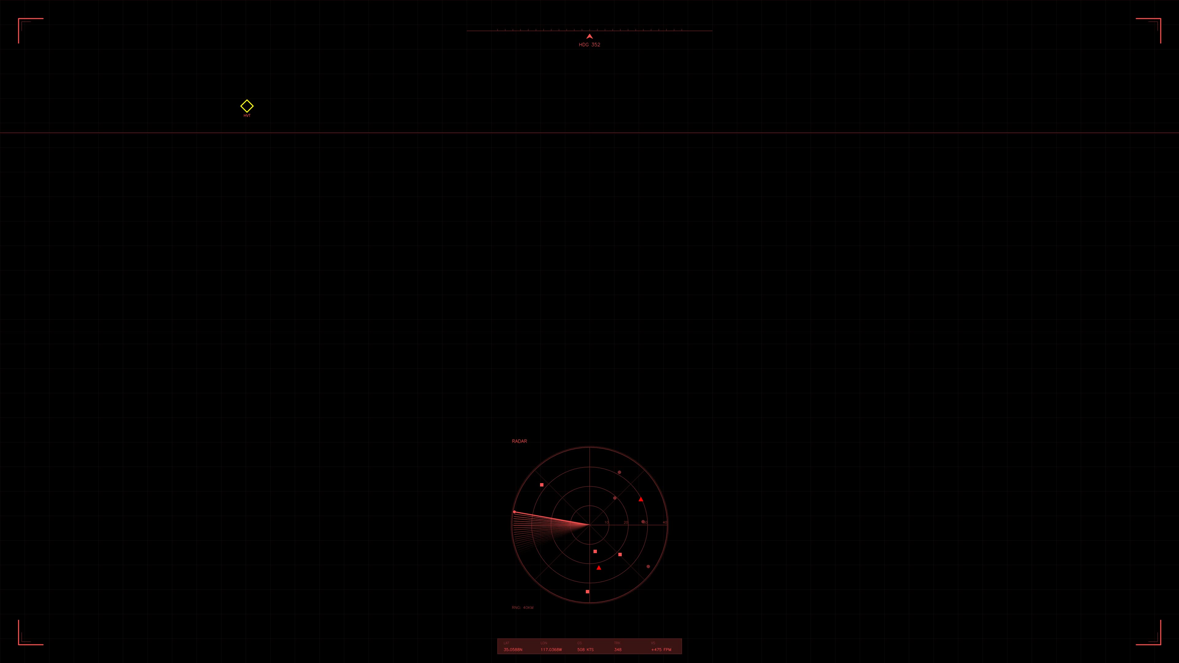 Military gui war stock footage with hud animation for science fiction production in a dark environment