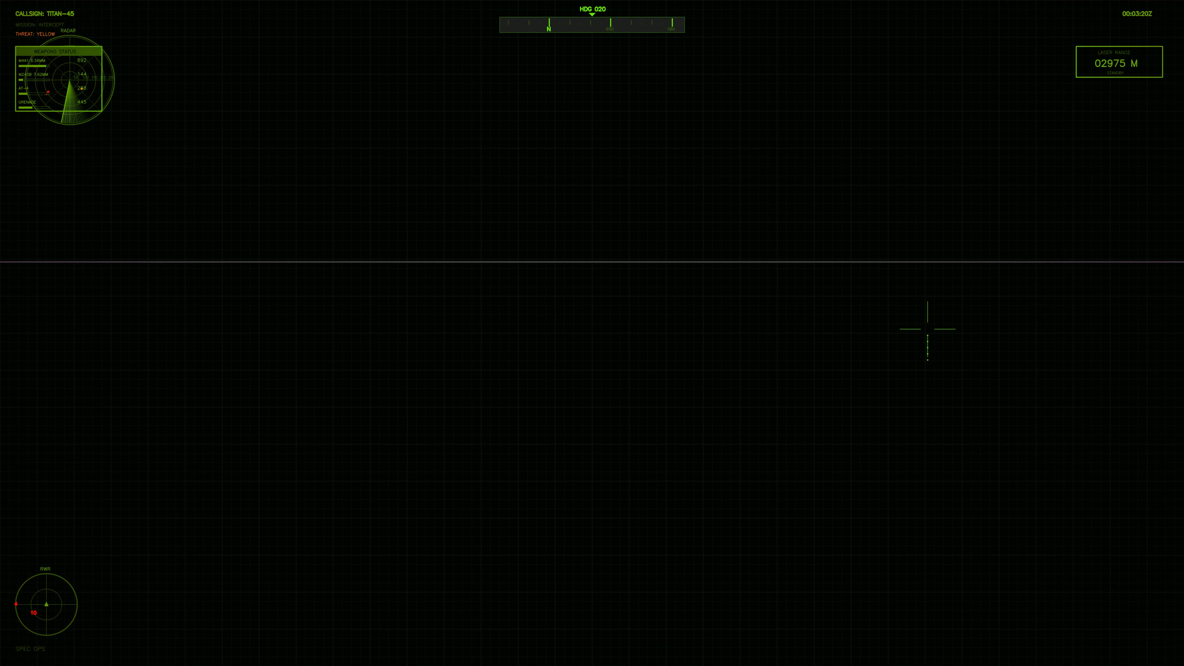 Military interface display for war stock footage featuring HUD animation for science fiction video production