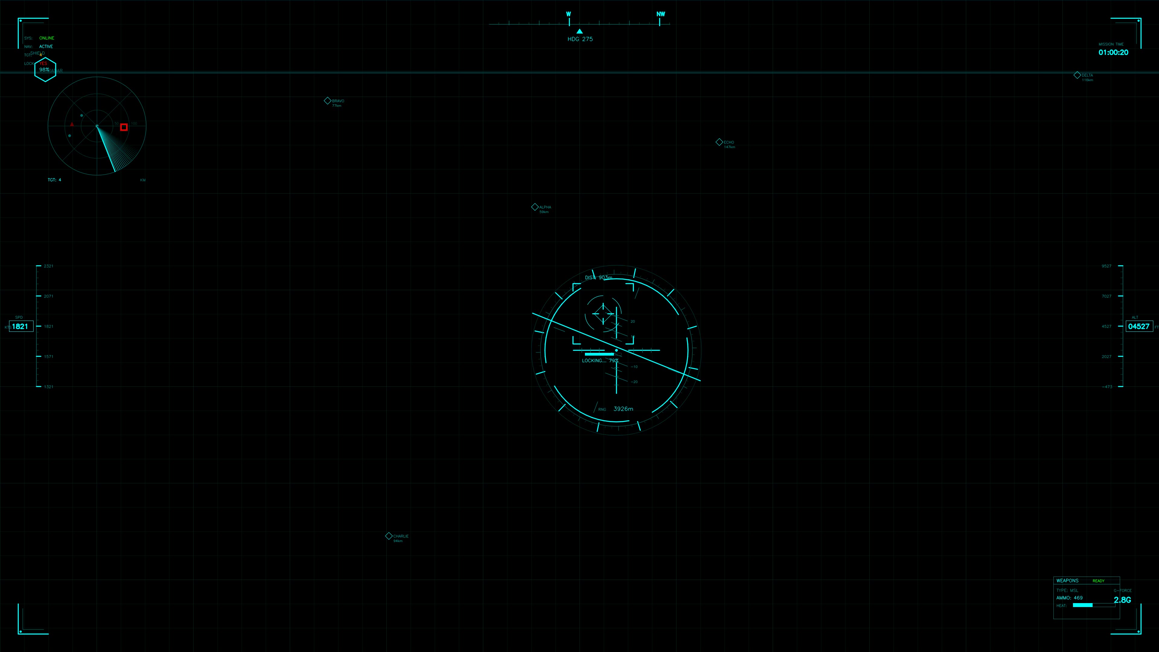 Military gui hud animation for war stock footage in science fiction video production showing data analysis and tracking systems