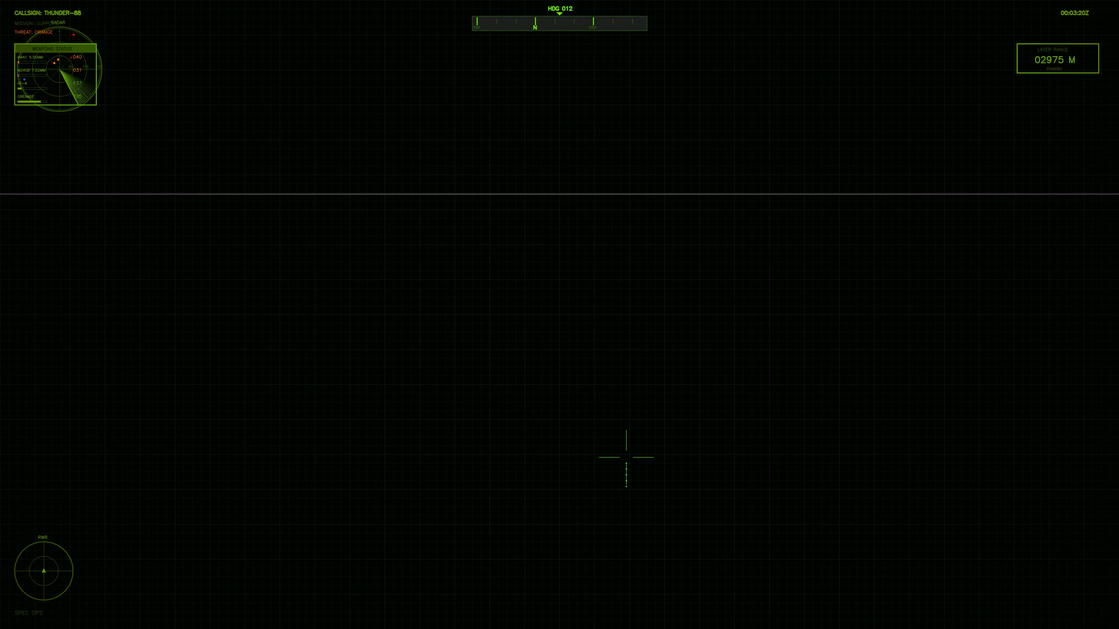 Military GUI war stock footage showing heads-up display animation designed for science fiction production