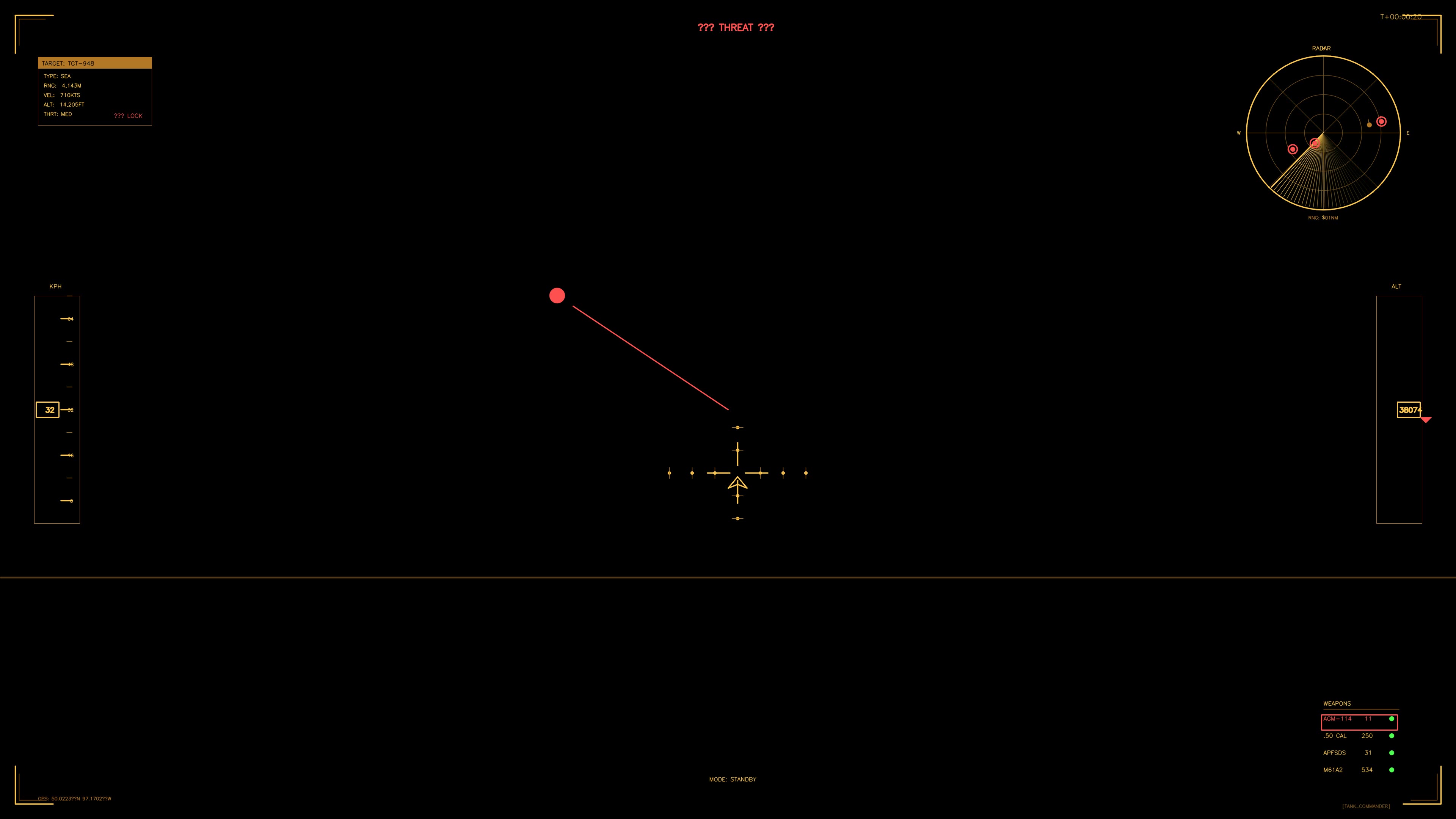 Military GUI war stock footage HUD animation for science fiction production showcasing target tracking system in dark environment