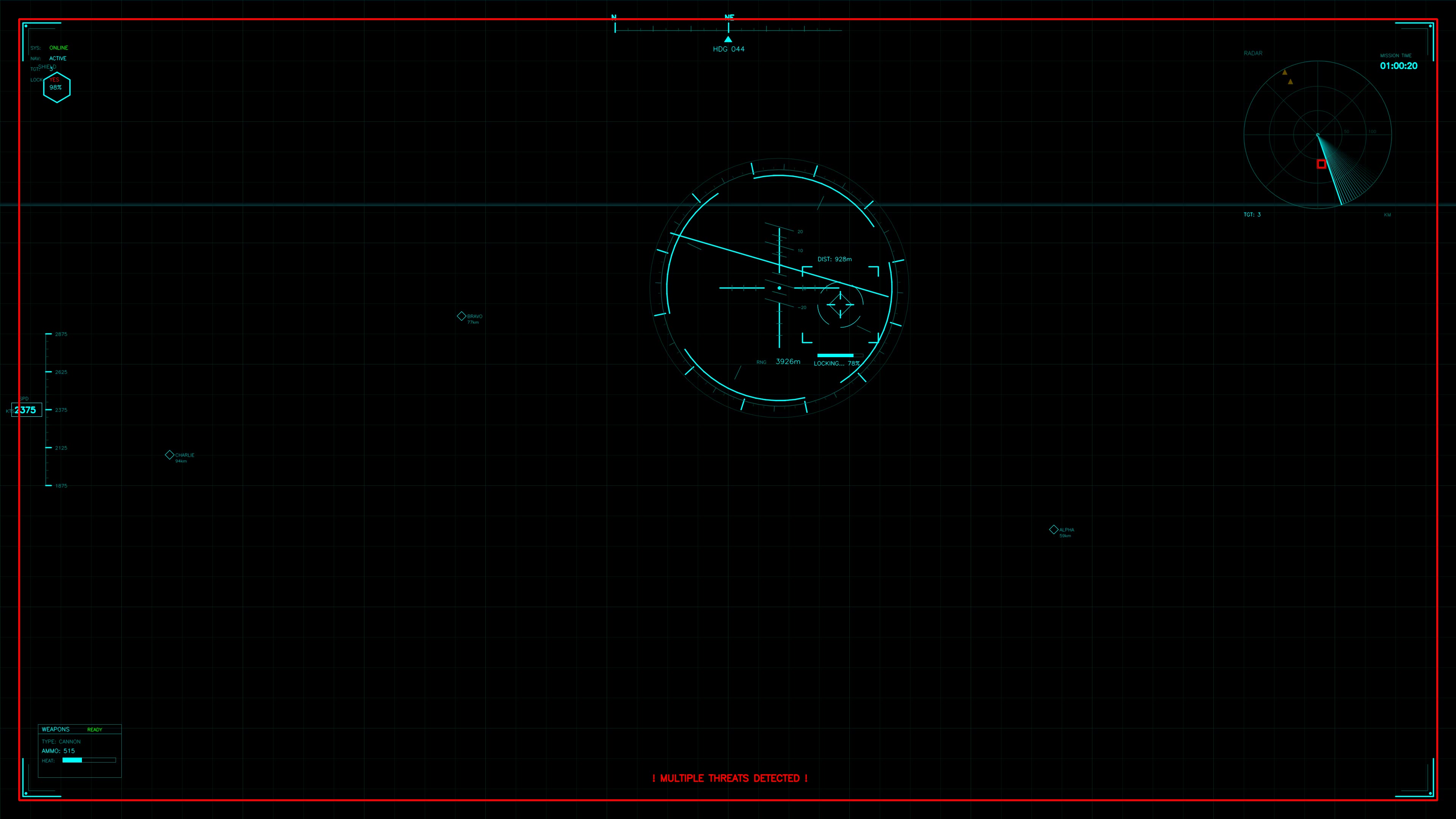 Military gui war stock footage hud animation for science fiction production with graphical displays and status indicators