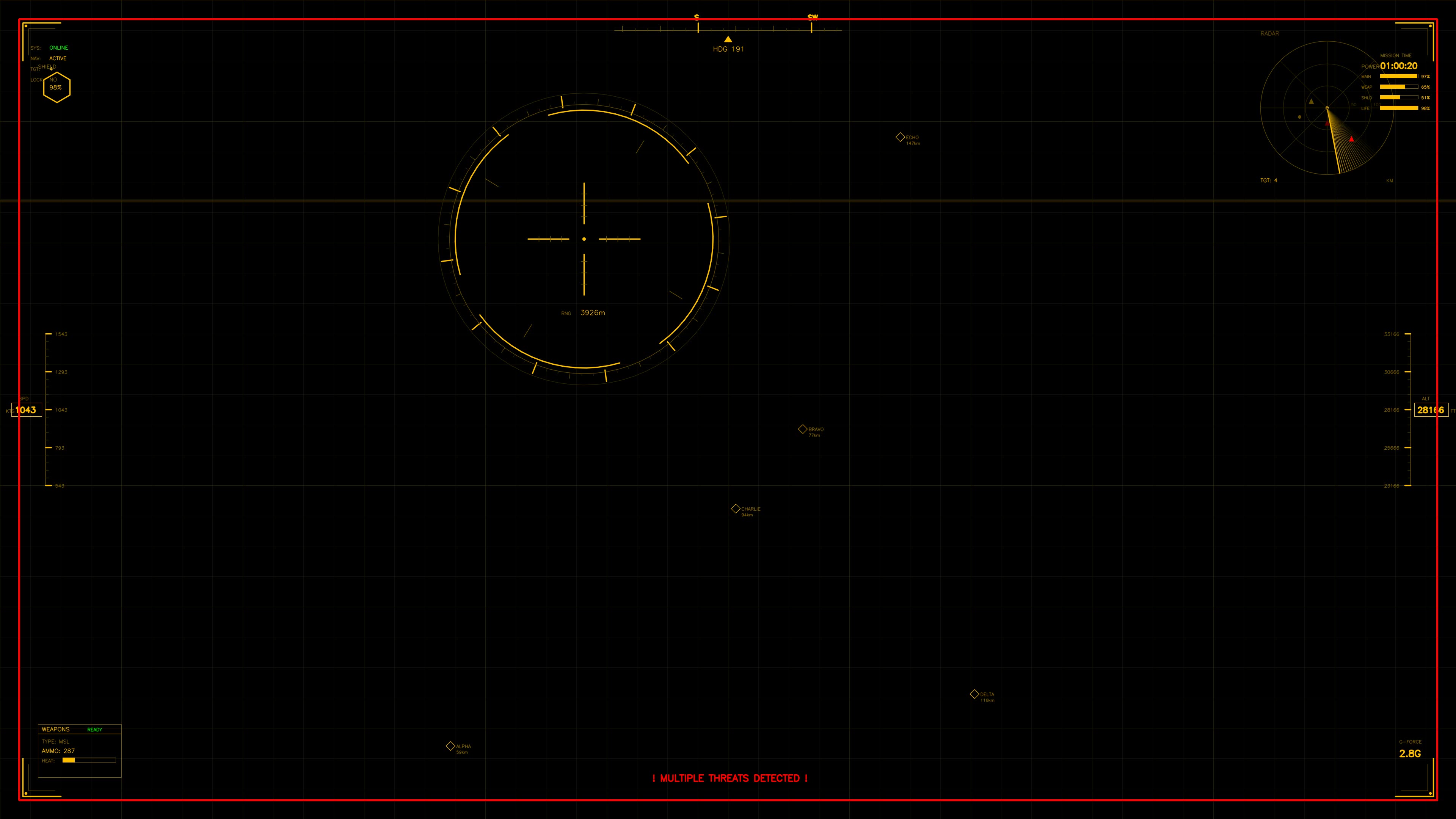 Military gui war stock footage hud animation for science fiction production in dark setting with circular target display and data points
