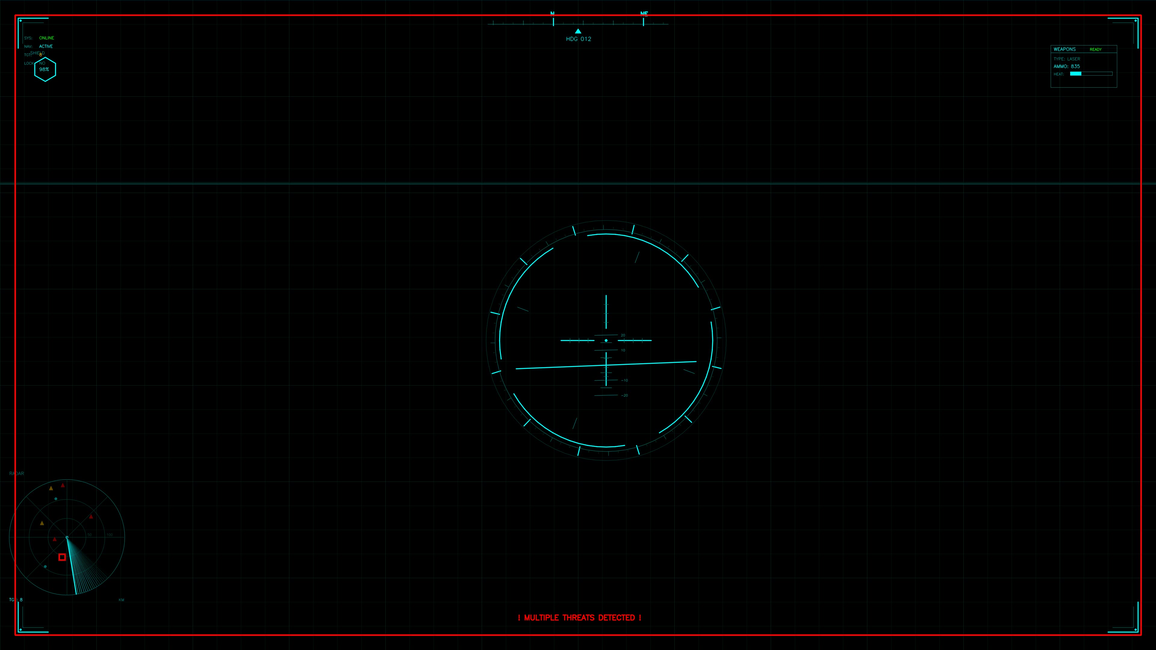 Military gui war stock footage for science fiction production featuring hud animation in dark setting