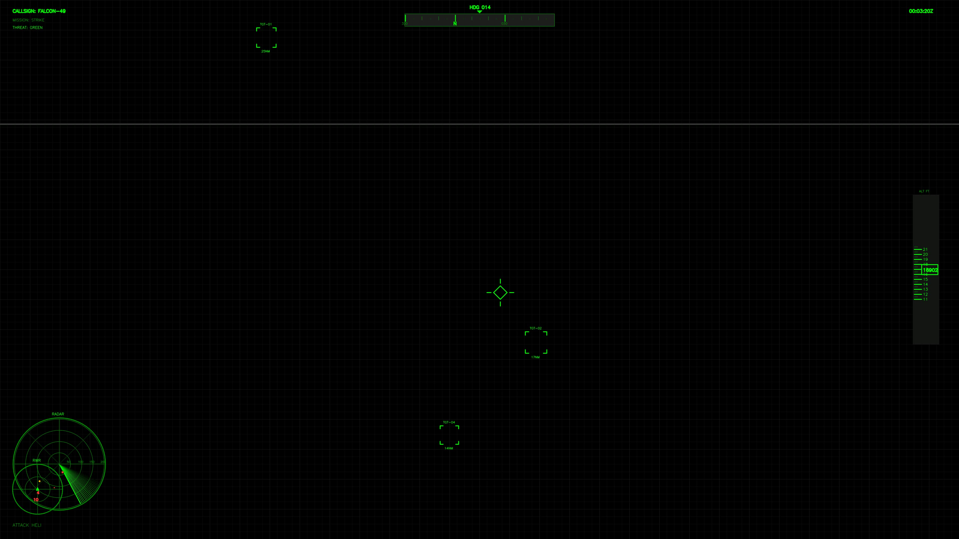 Military graphic interface display with war stock footage elements for science fiction projects and animations