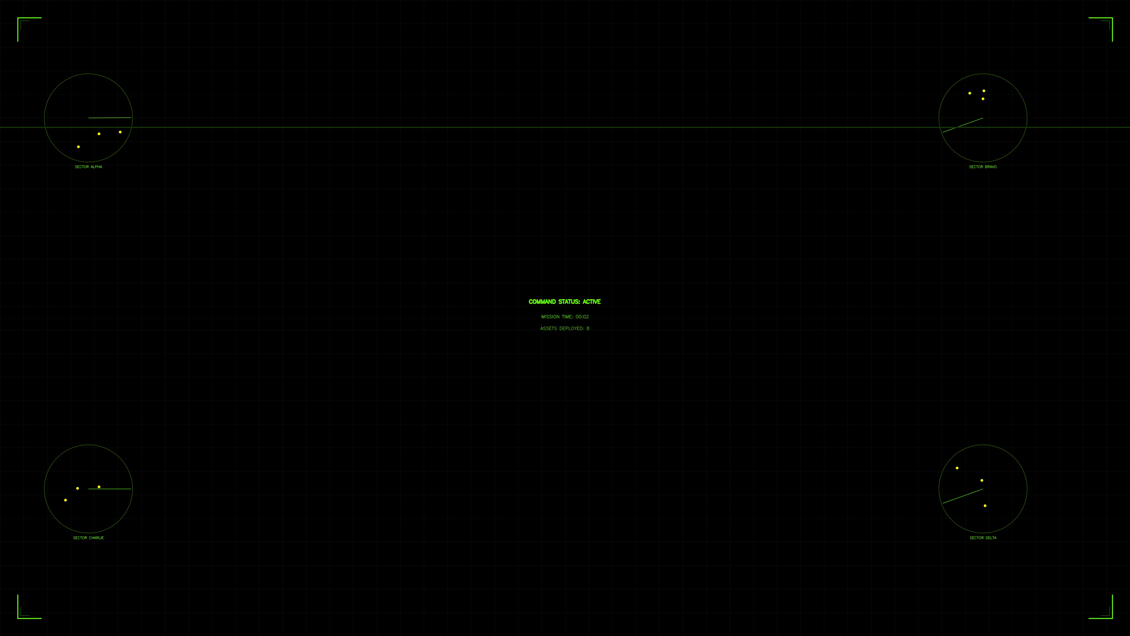 Military gui war stock footage hud animation for science fiction production with radar and warning indicators displayed