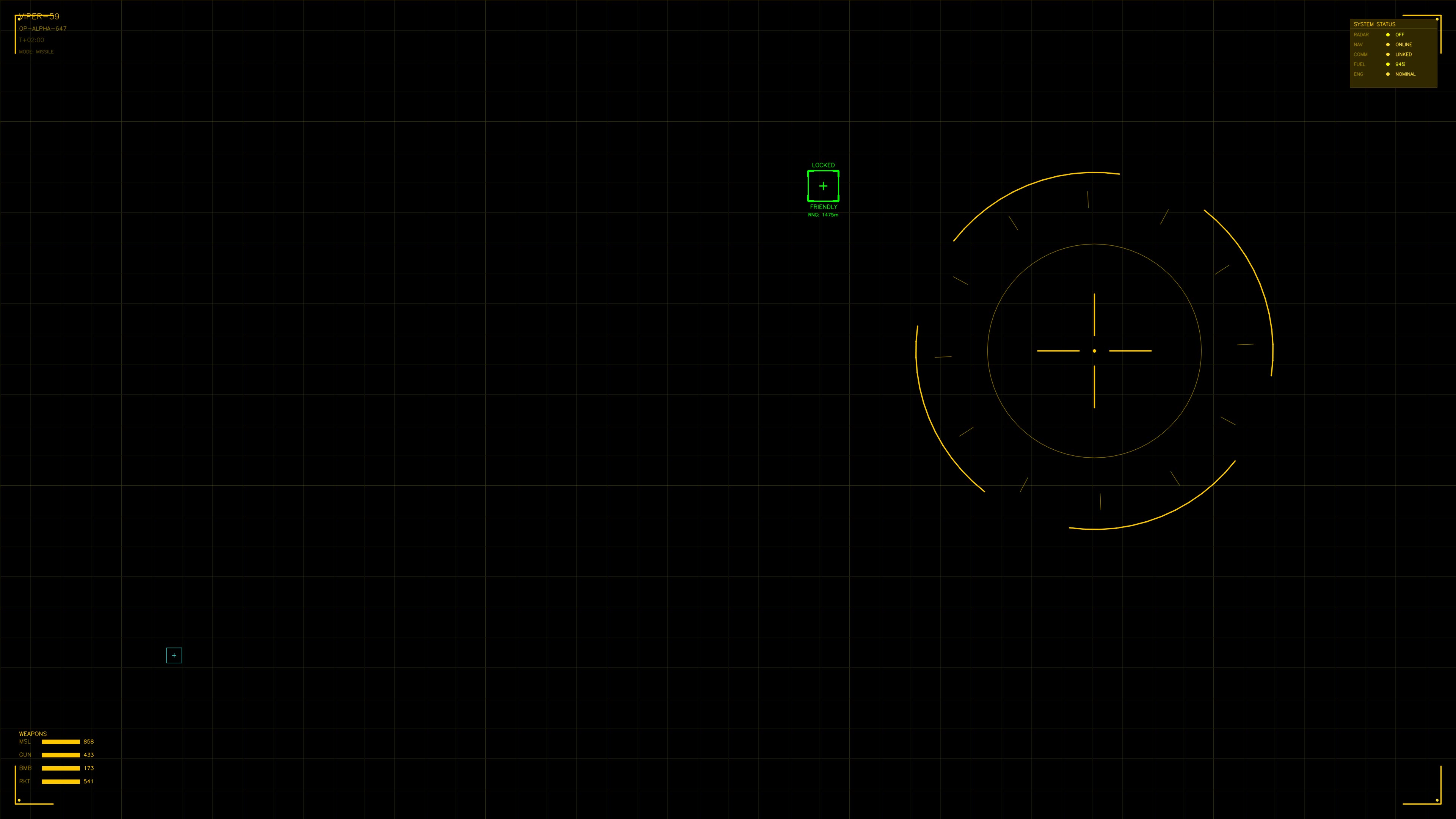 Military gui war stock footage hud animation for science fiction production in dark setting with focus on targeting system