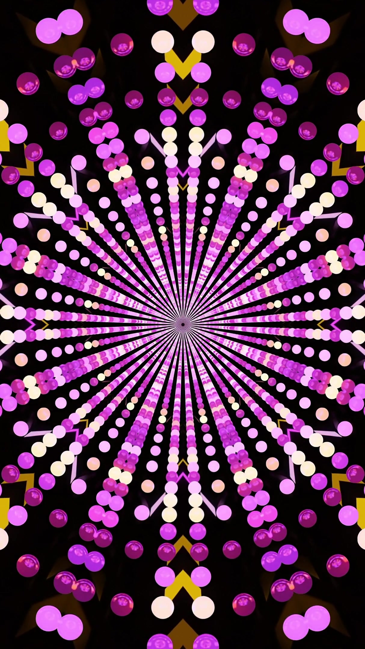 Vibrant tunnel video screensaver with seamless looping display of colorful patterns and shapes