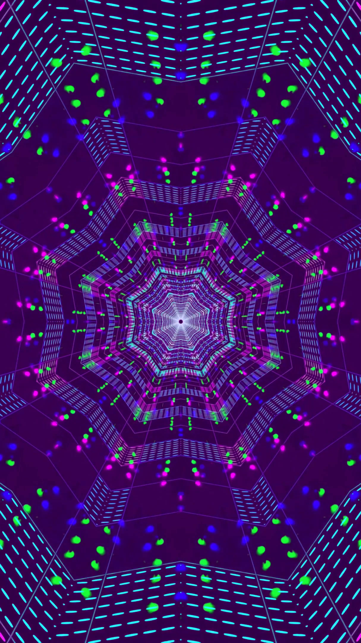 Seamless tunnel video vj loop screensaver with vibrant colors and
