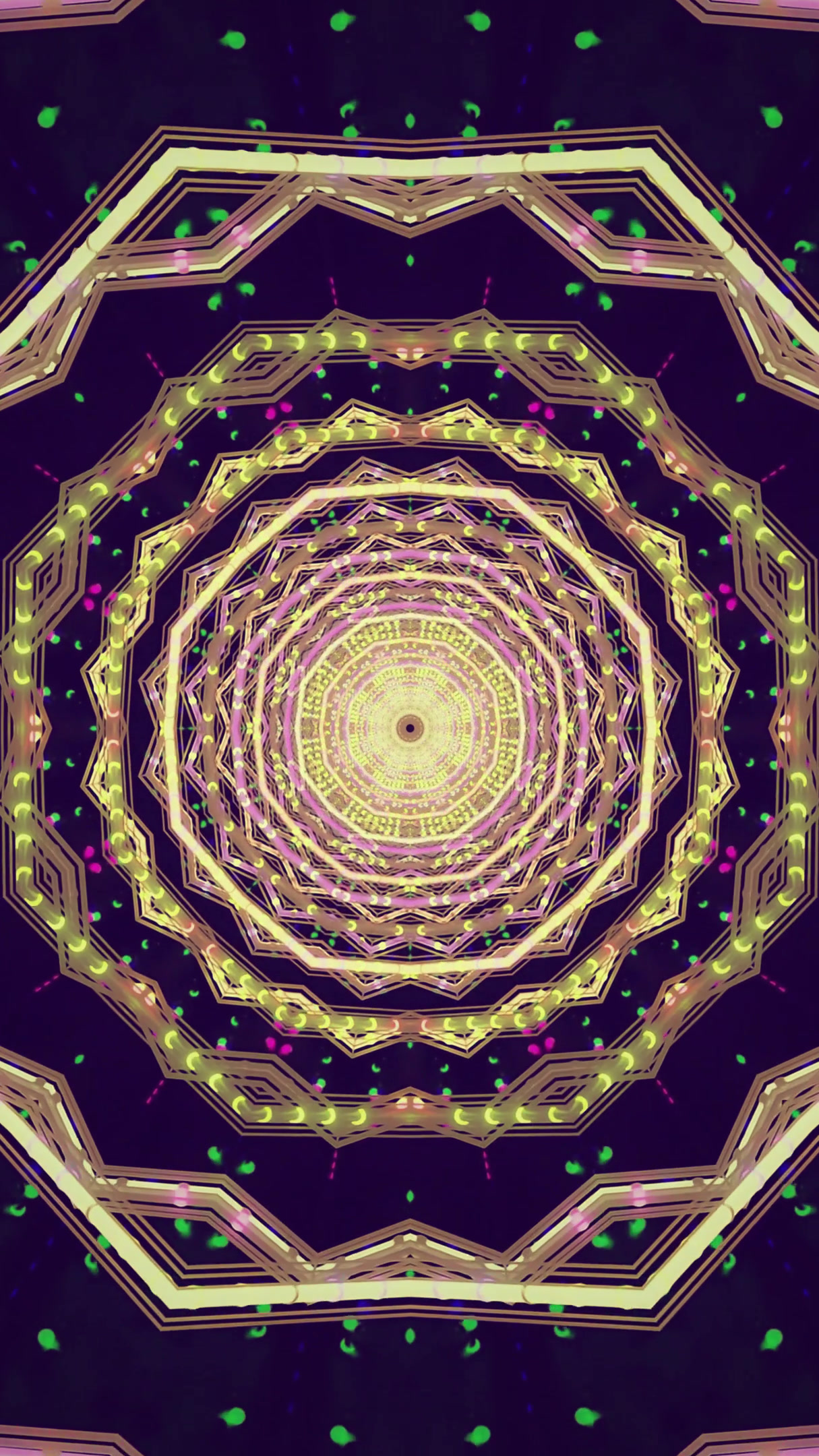 Vivid tunnel video loop creating a seamless visual journey through colorful patterns and shapes