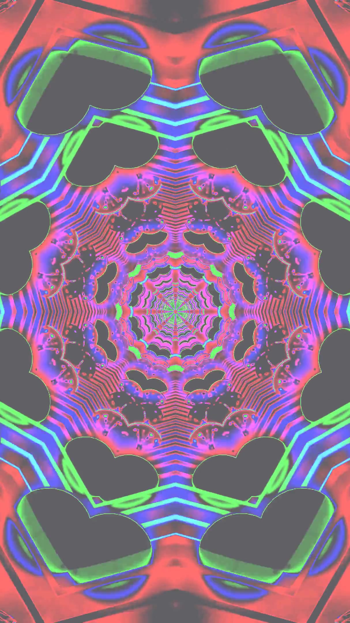 Colorful tunnel video loop creates mesmerizing visual effects for