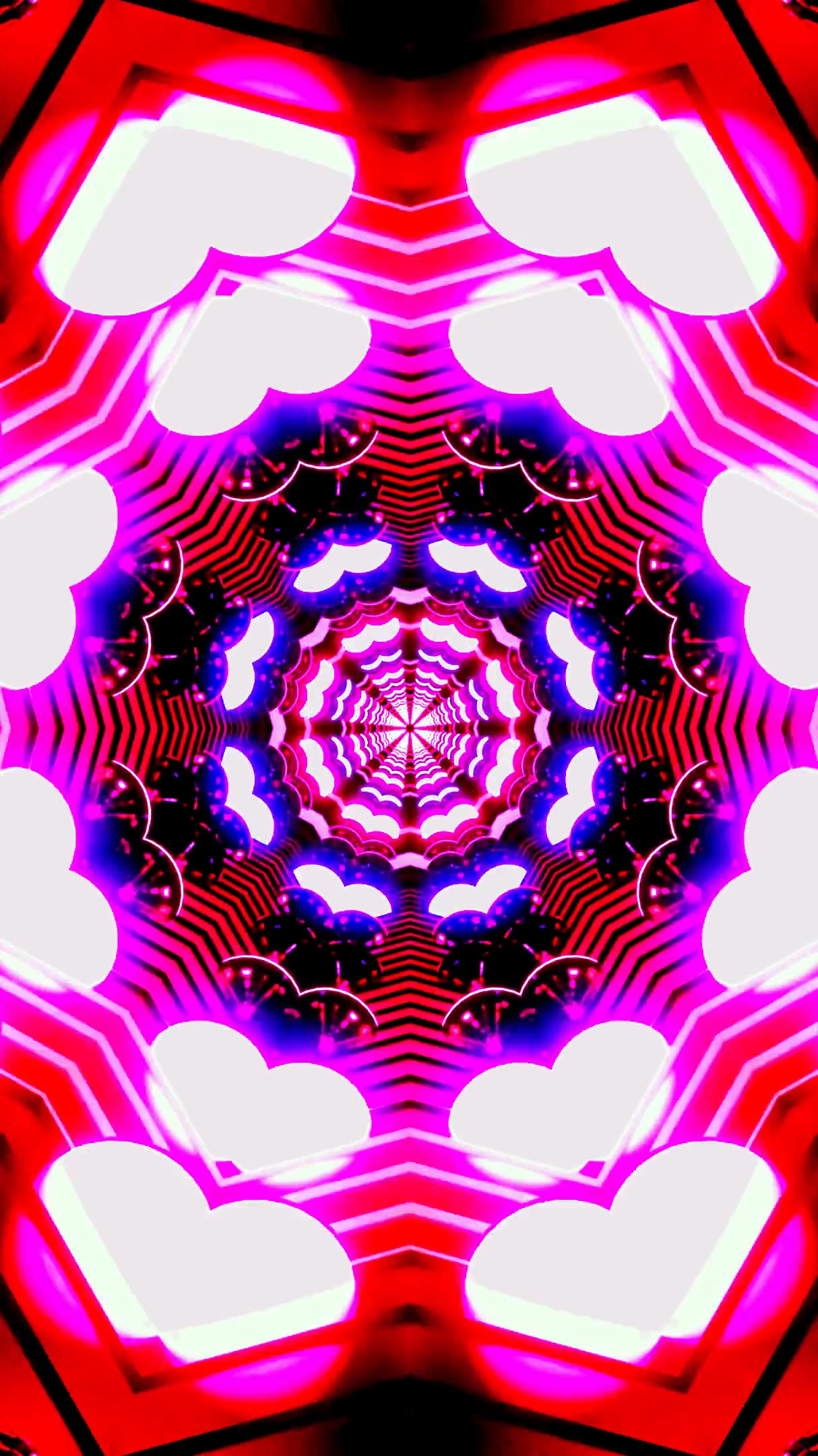 Colorful tunnel video loop featuring vibrant patterns and seamles