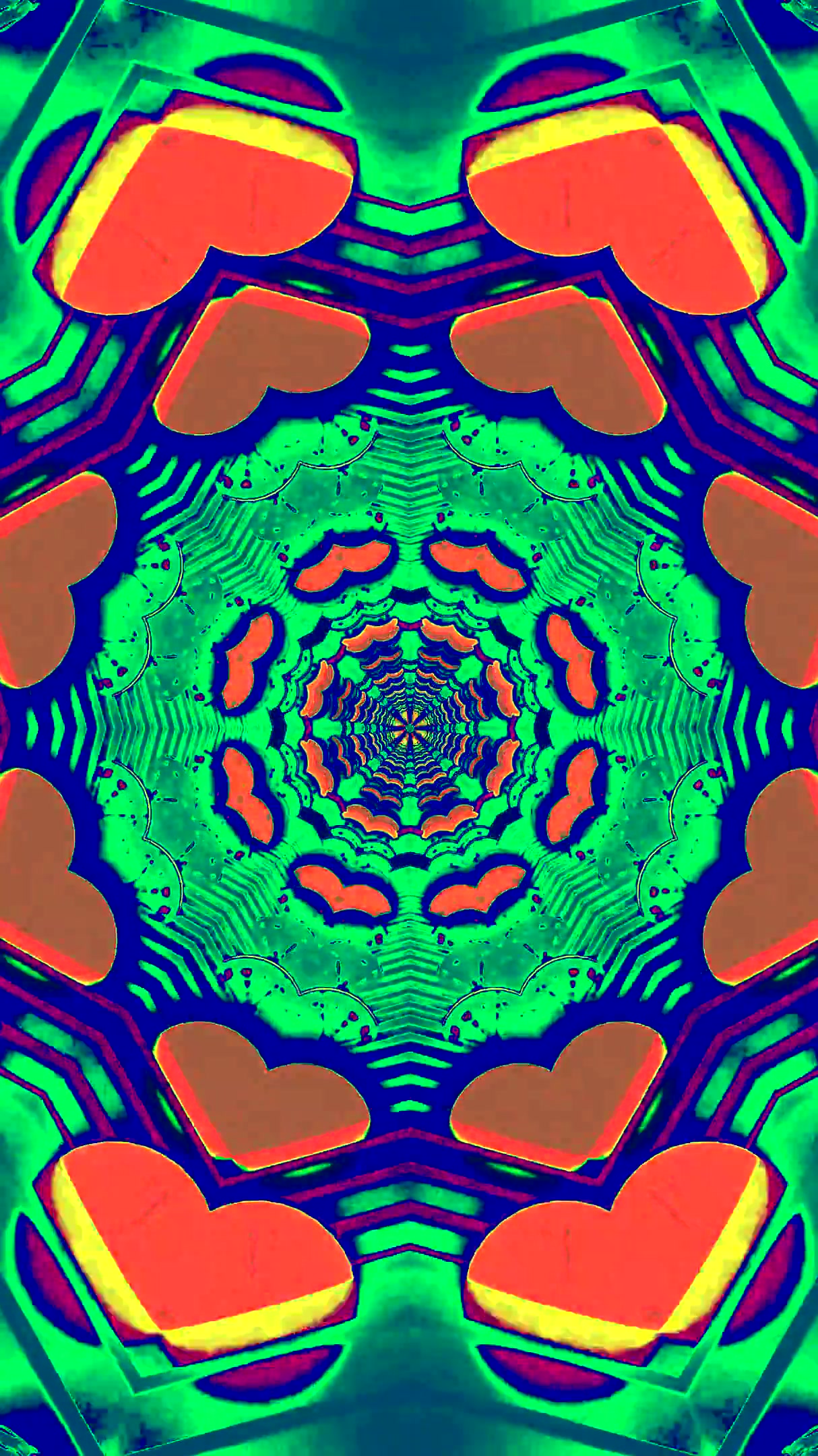 Colorful tunnel video vj loop seamless background with vibrant patterns and abstract design