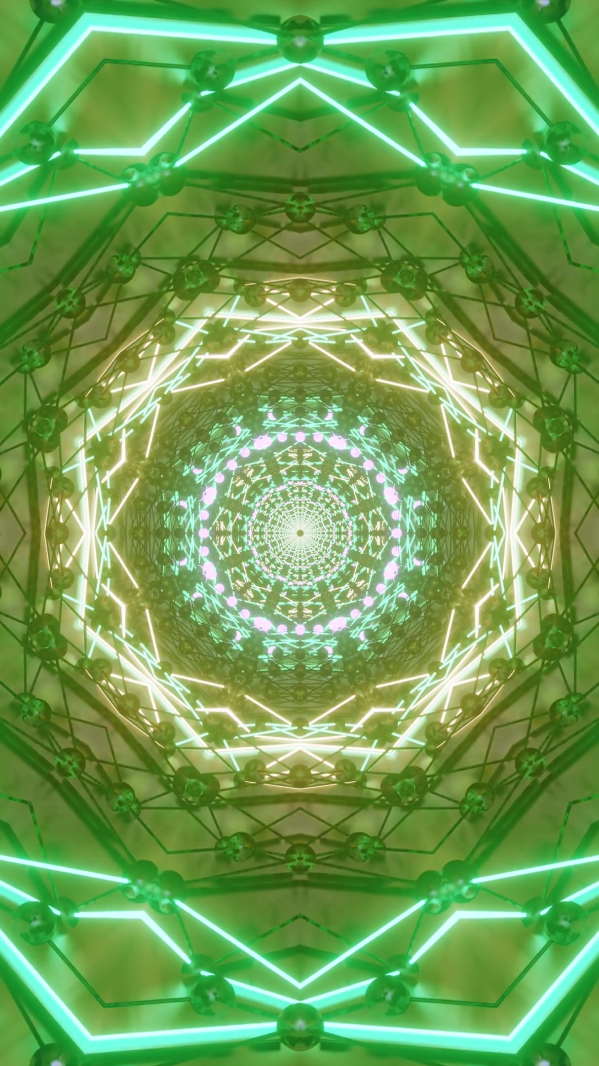 Tunnel video loop featuring vibrant colors and floral patterns in