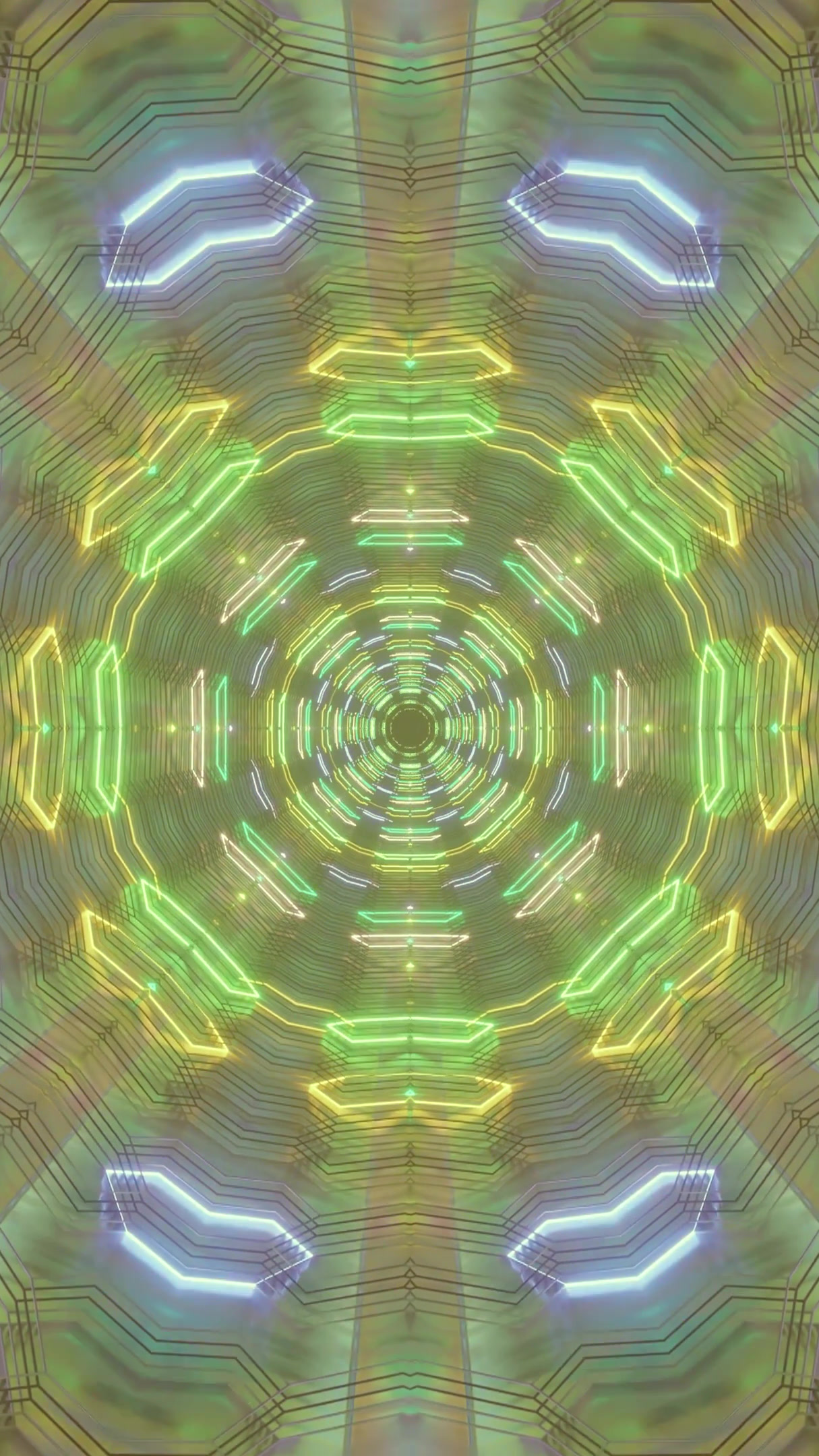 Dynamic tunnel video loop featuring vibrant neon lights in a seamless visual experience