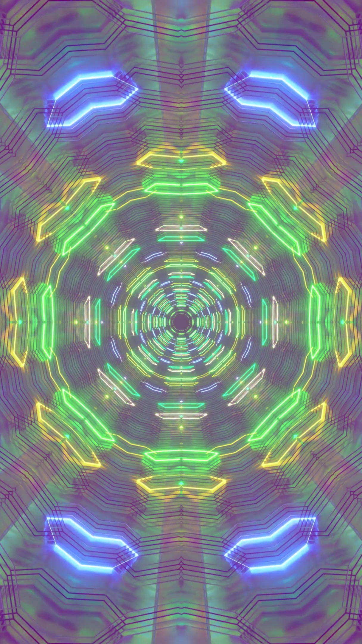 Tunnel video vj loop screensaver with glowing lights and seamless motion for immersive visual experience