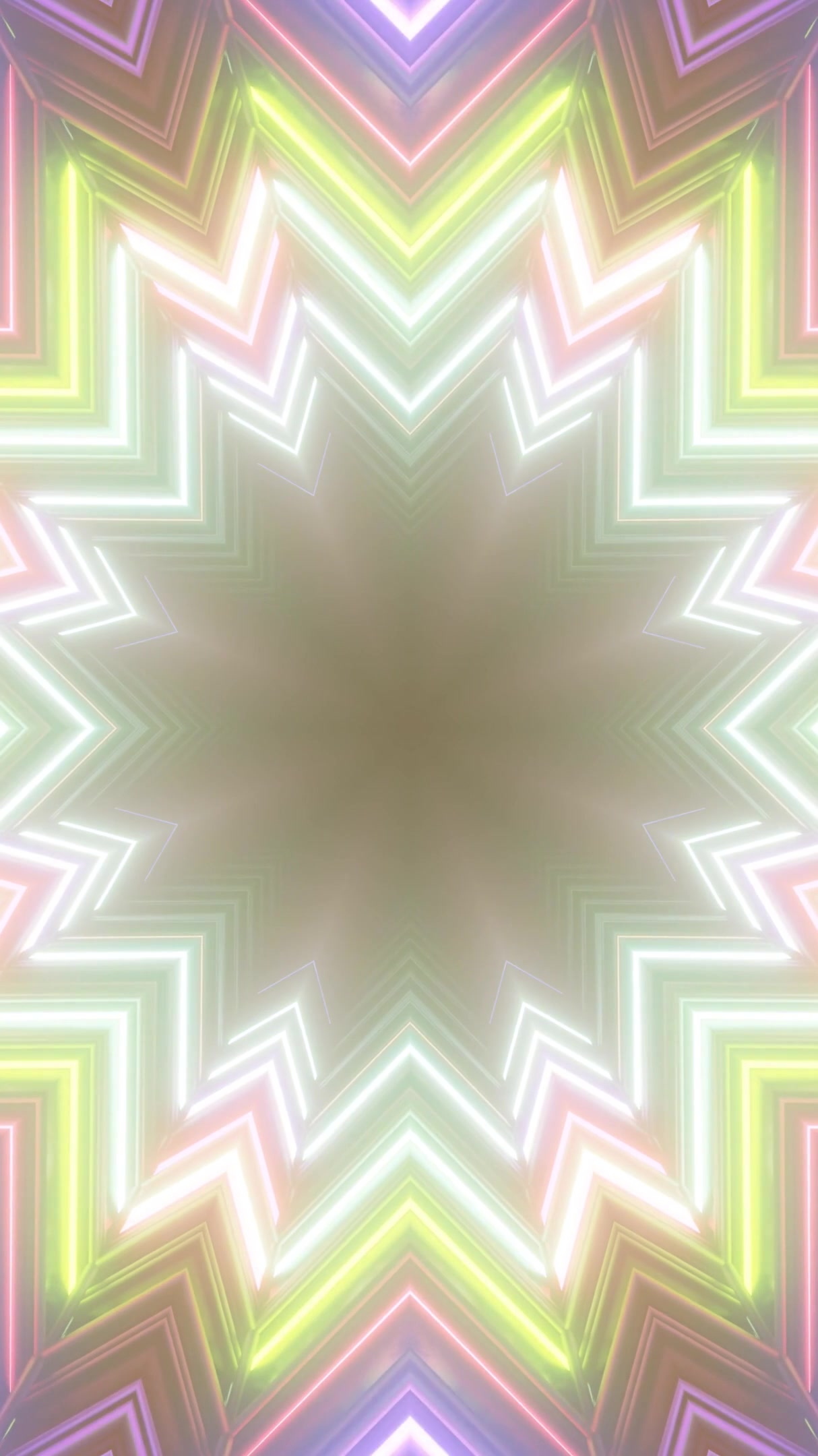 Colorful tunnel visual loop creates immersive experience with vibrant lights and patterns changing smoothly in a seamless animation