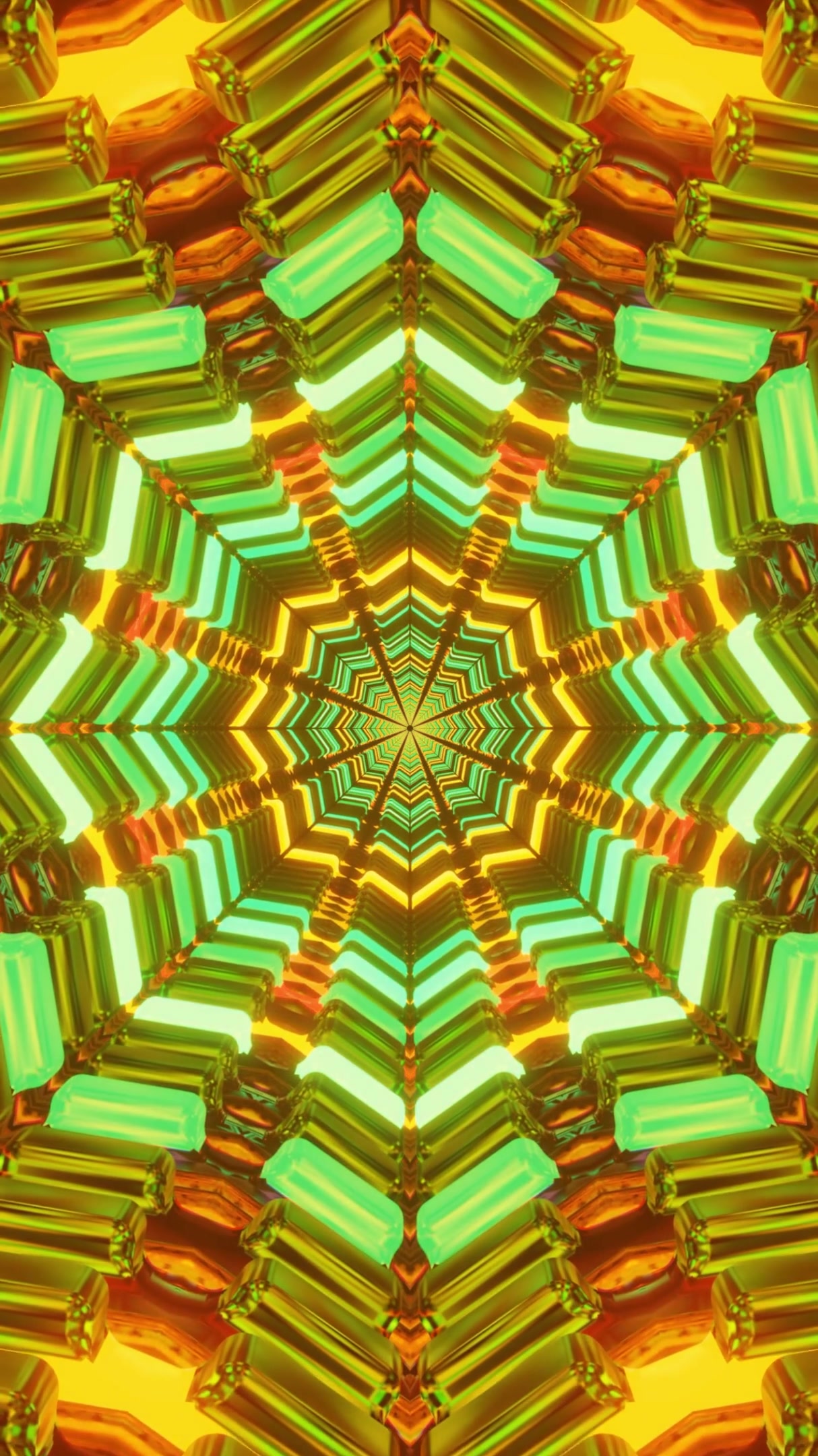 Vivid tunnel video loop featuring dynamic colors and patterns for immersive screensaver experience