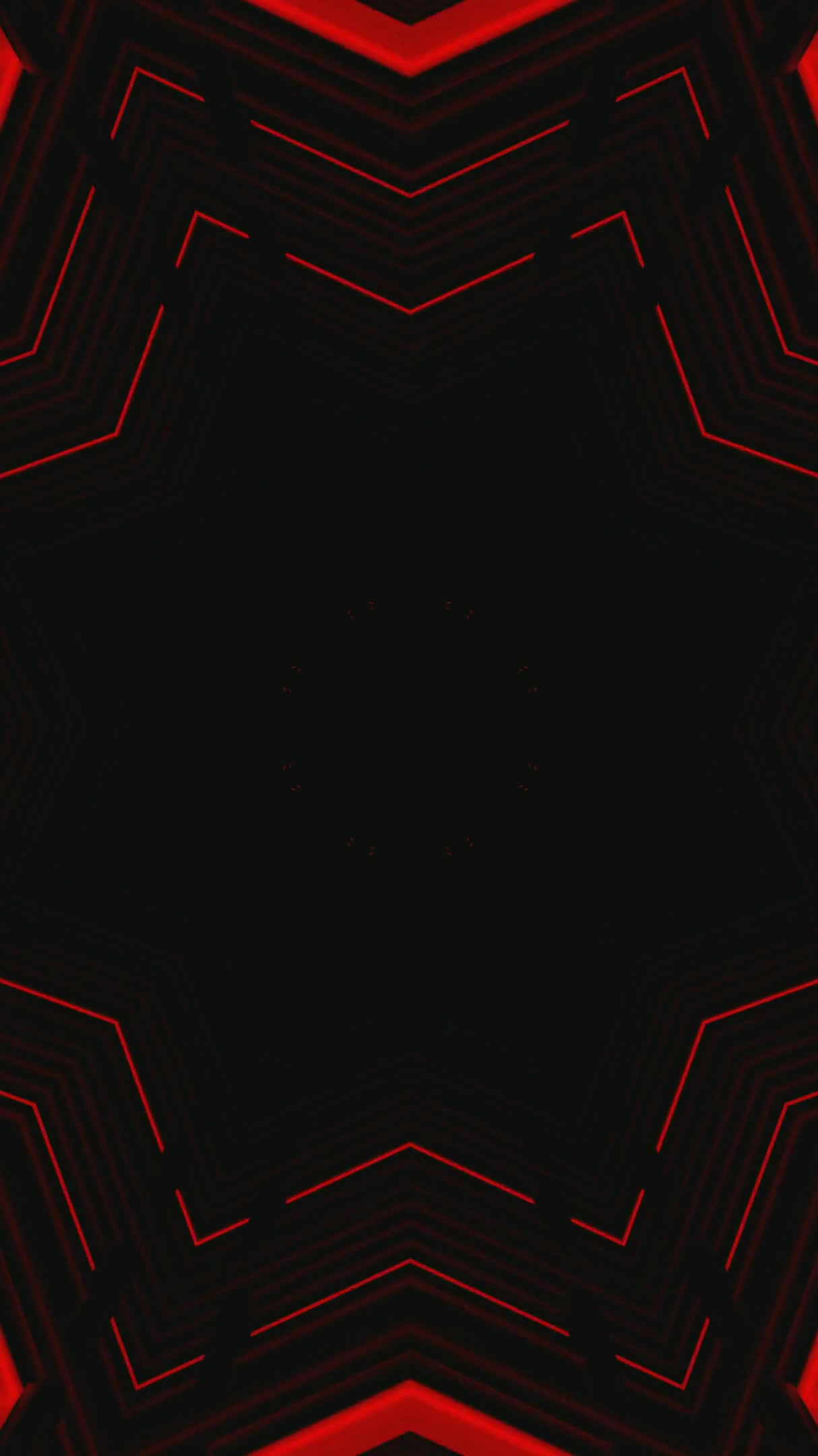 Seamless tunnel video loop with geometric shapes and vibrant red colors creating a mesmerizing visual experience for screensavers