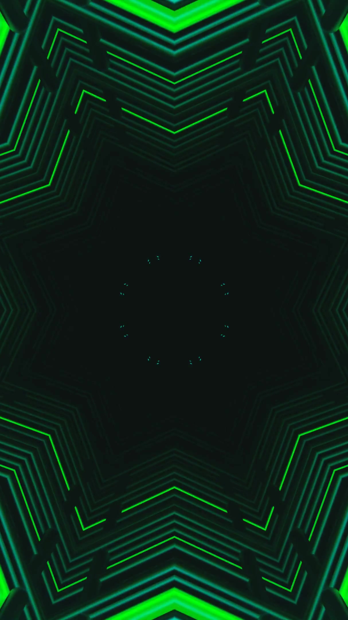 Vibrant green tunnel video loop creating a mesmerizing visual experience for screensaver use with seamless transitions