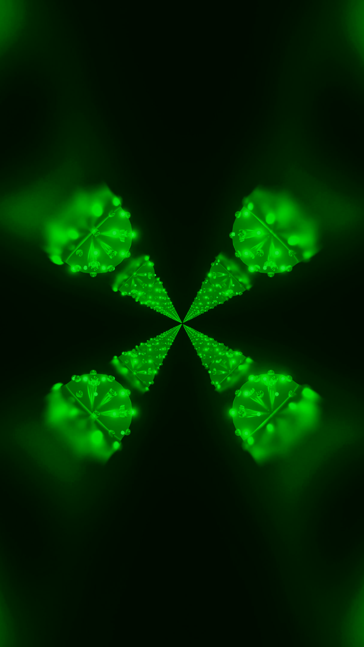 Vibrant green tunnel video loop creating a dynamic, immersive vis