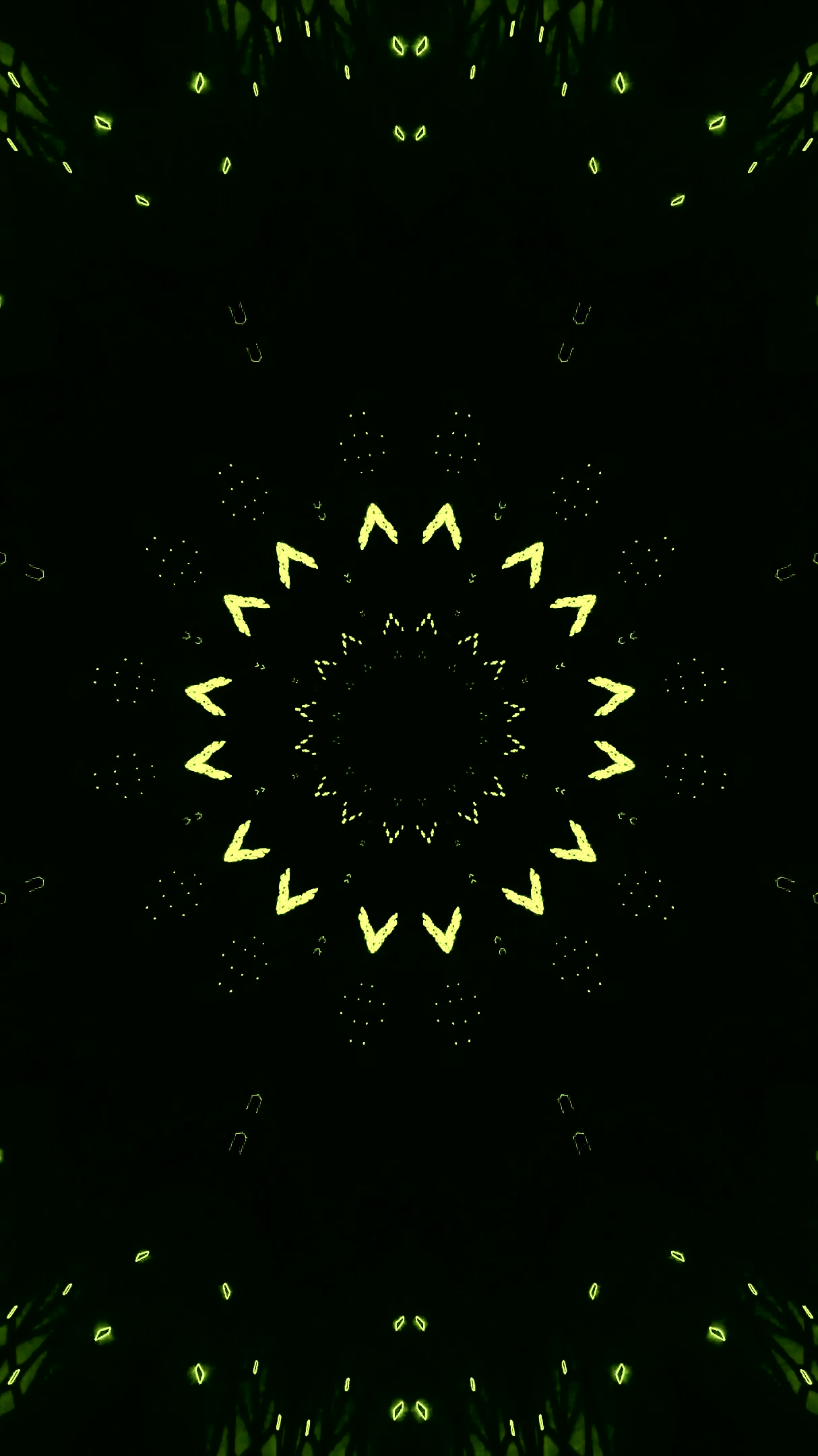 Dynamic tunnel video loop with vibrant green geometric patterns for immersive screensaver visuals
