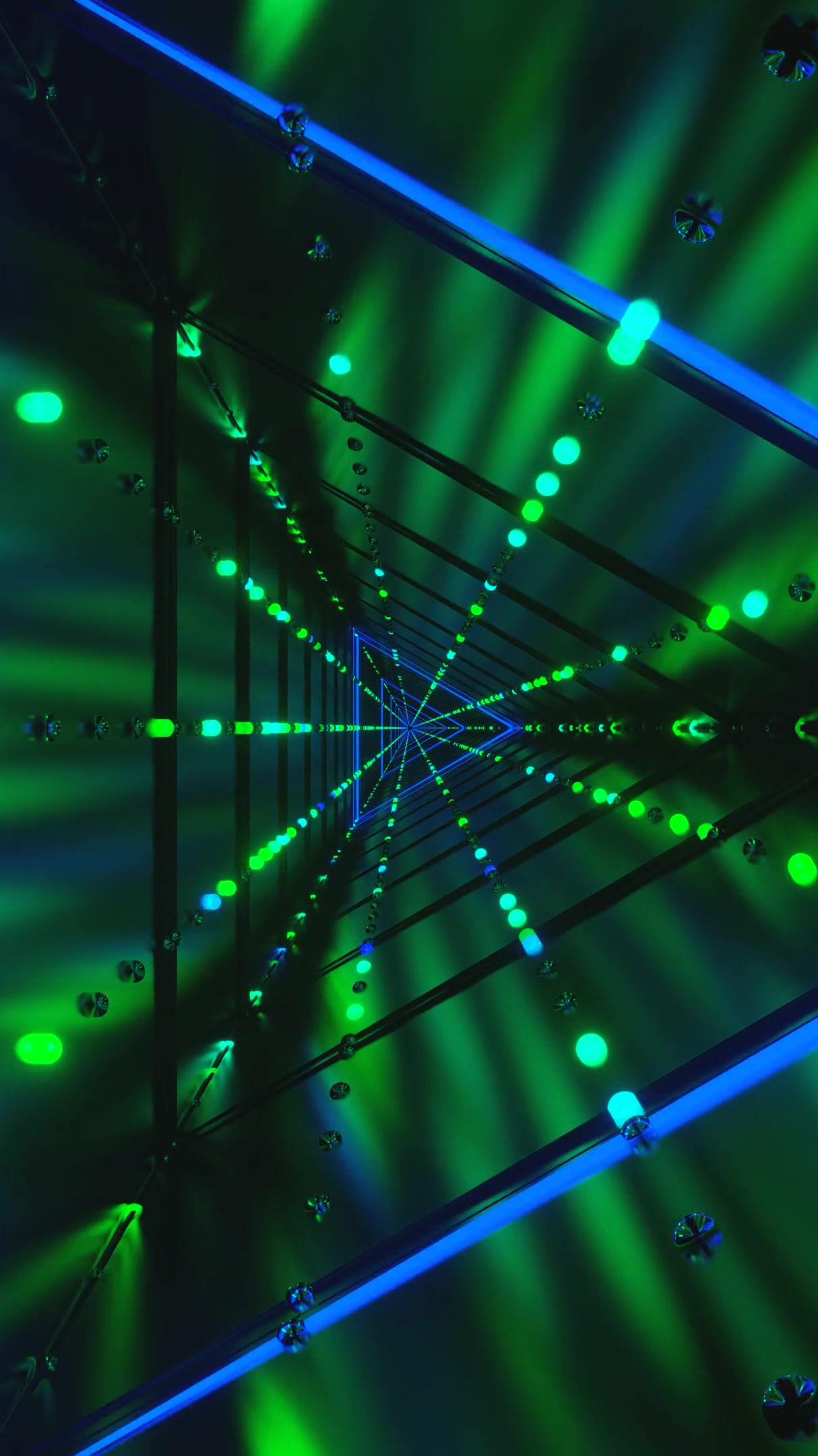 Vibrant tunnel of lights in seamless loop creates mesmerizing vis