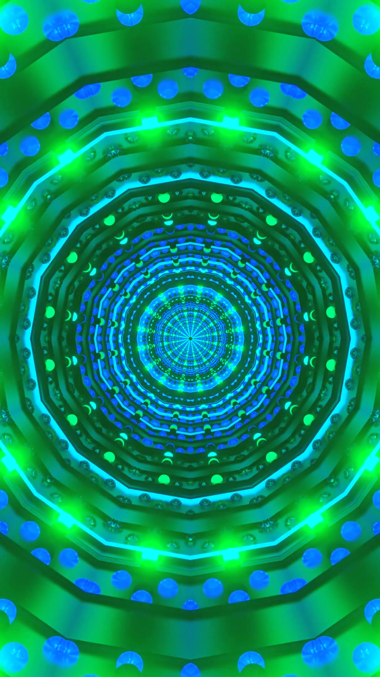 Colorful tunnel video loop with vibrant patterns and lights for a