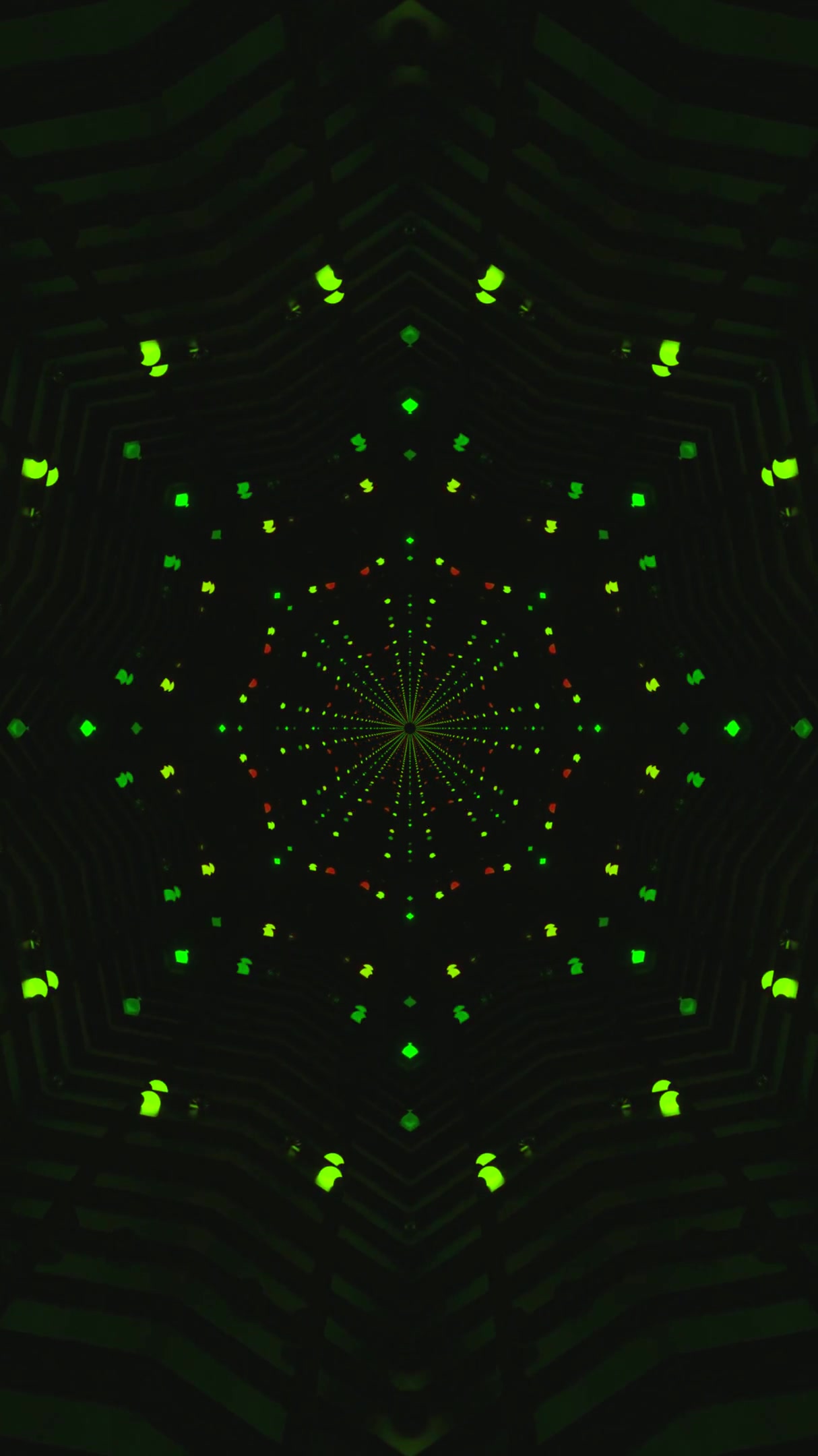 Colorful tunnel video loop creates mesmerizing visual effects with vibrant lights and patterns