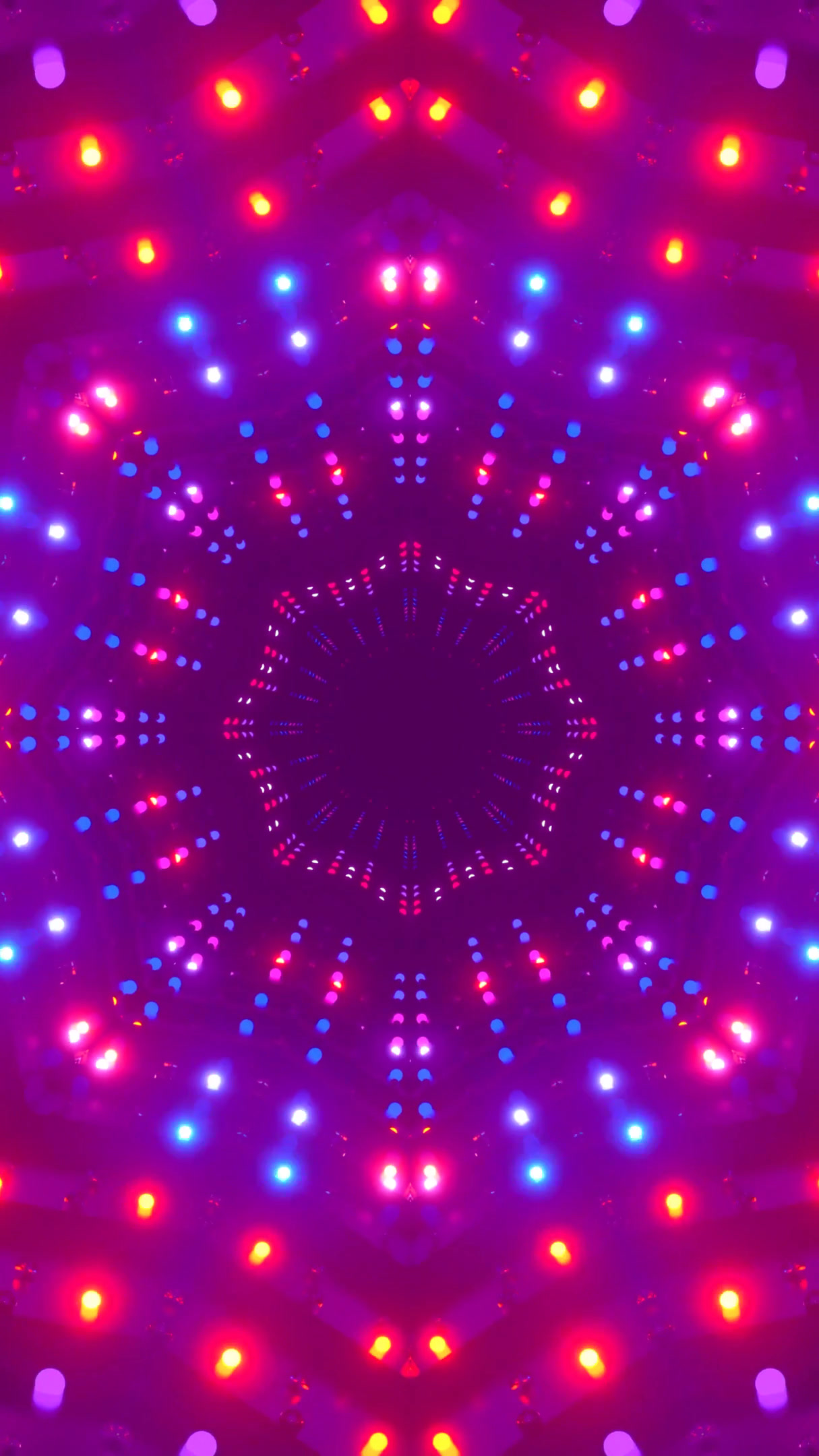 Seamless tunnel video loop with vibrant lights and dynamic patter