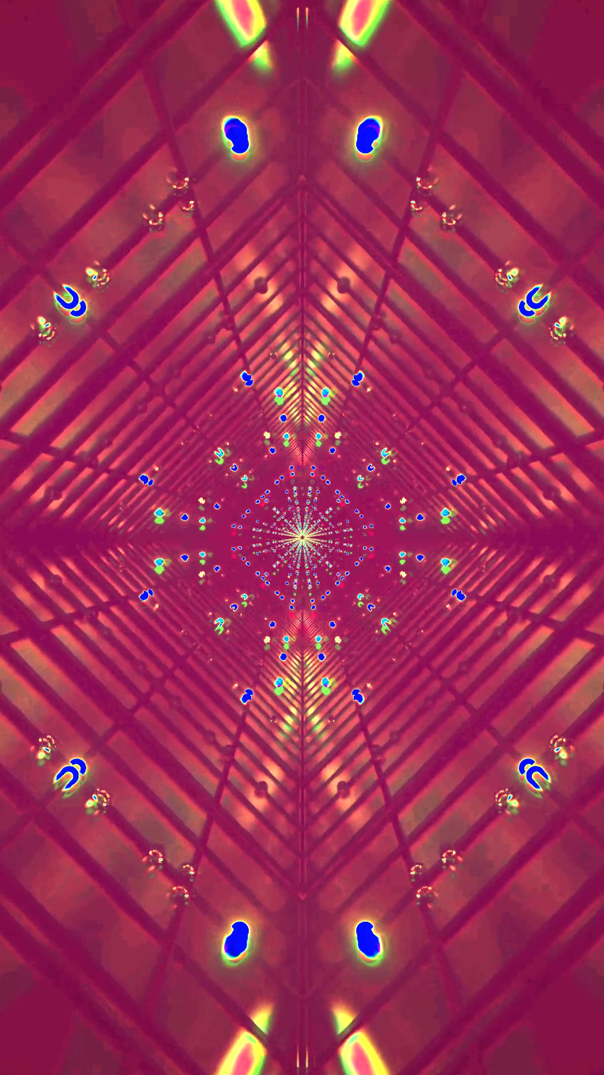 Vibrant tunnel exploration with dynamic colors in seamless visual