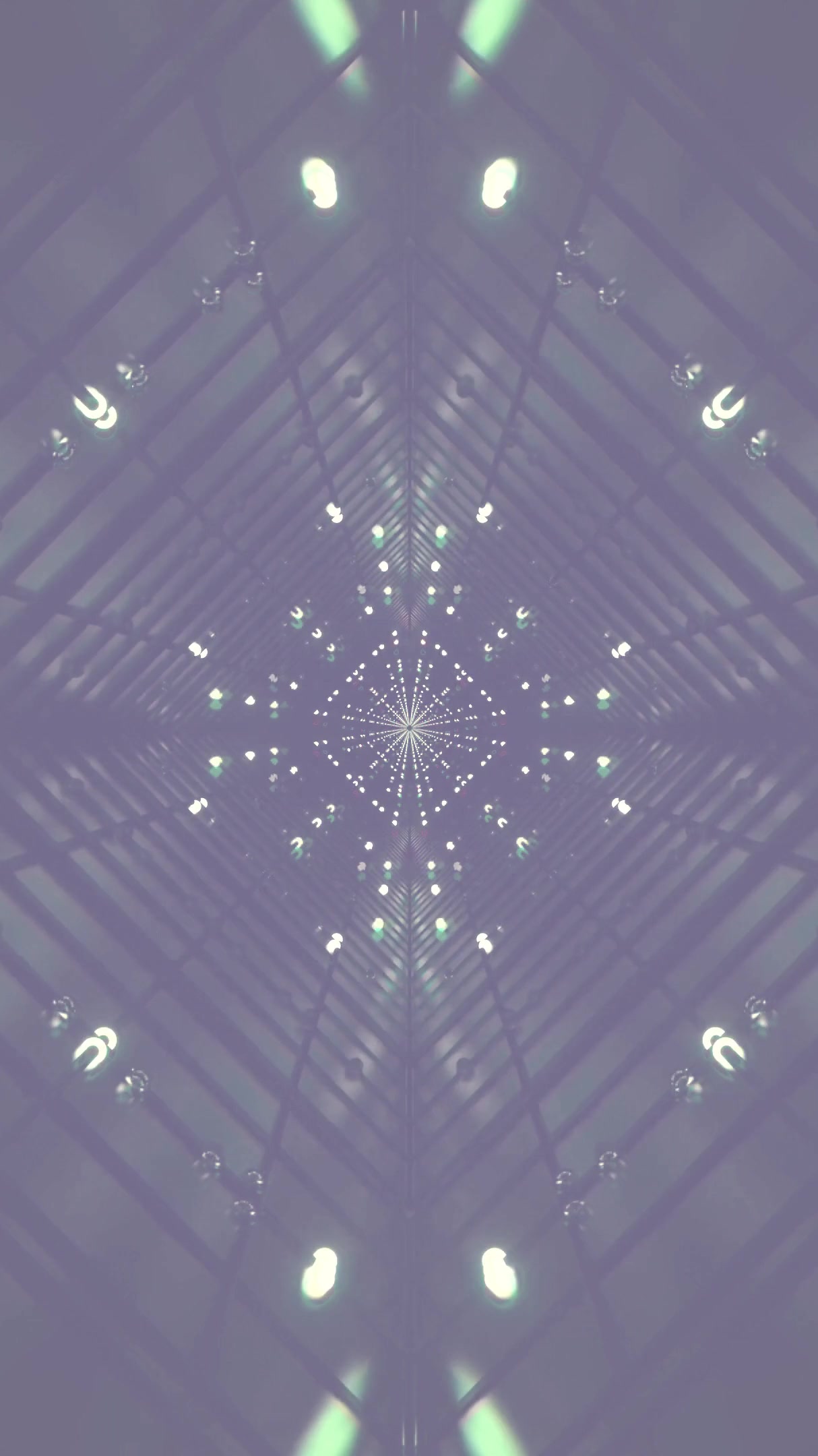 Seamless tunnel video loop screensaver with colorful lights creat