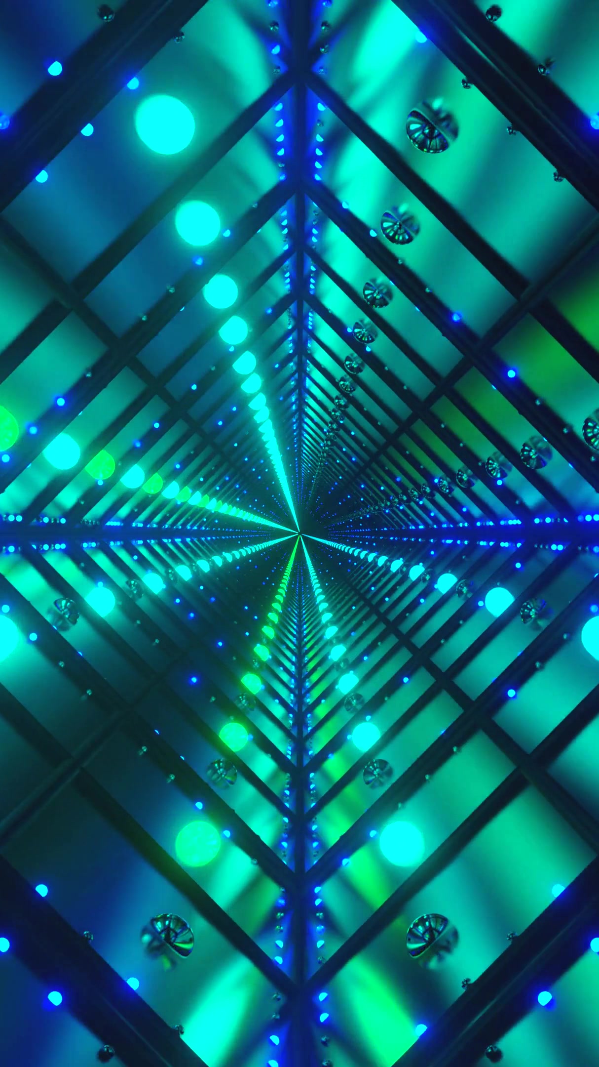 Seamless loop of a vibrant tunnel with glowing lights creating an immersive visual experience