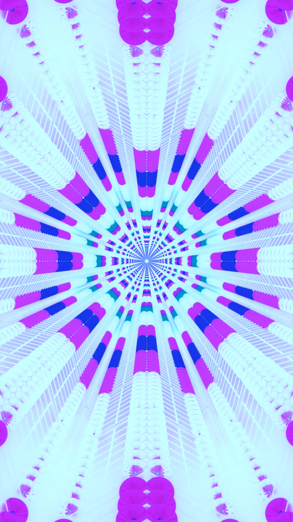 Vibrant tunnel video loop featuring radiant patterns and colors f