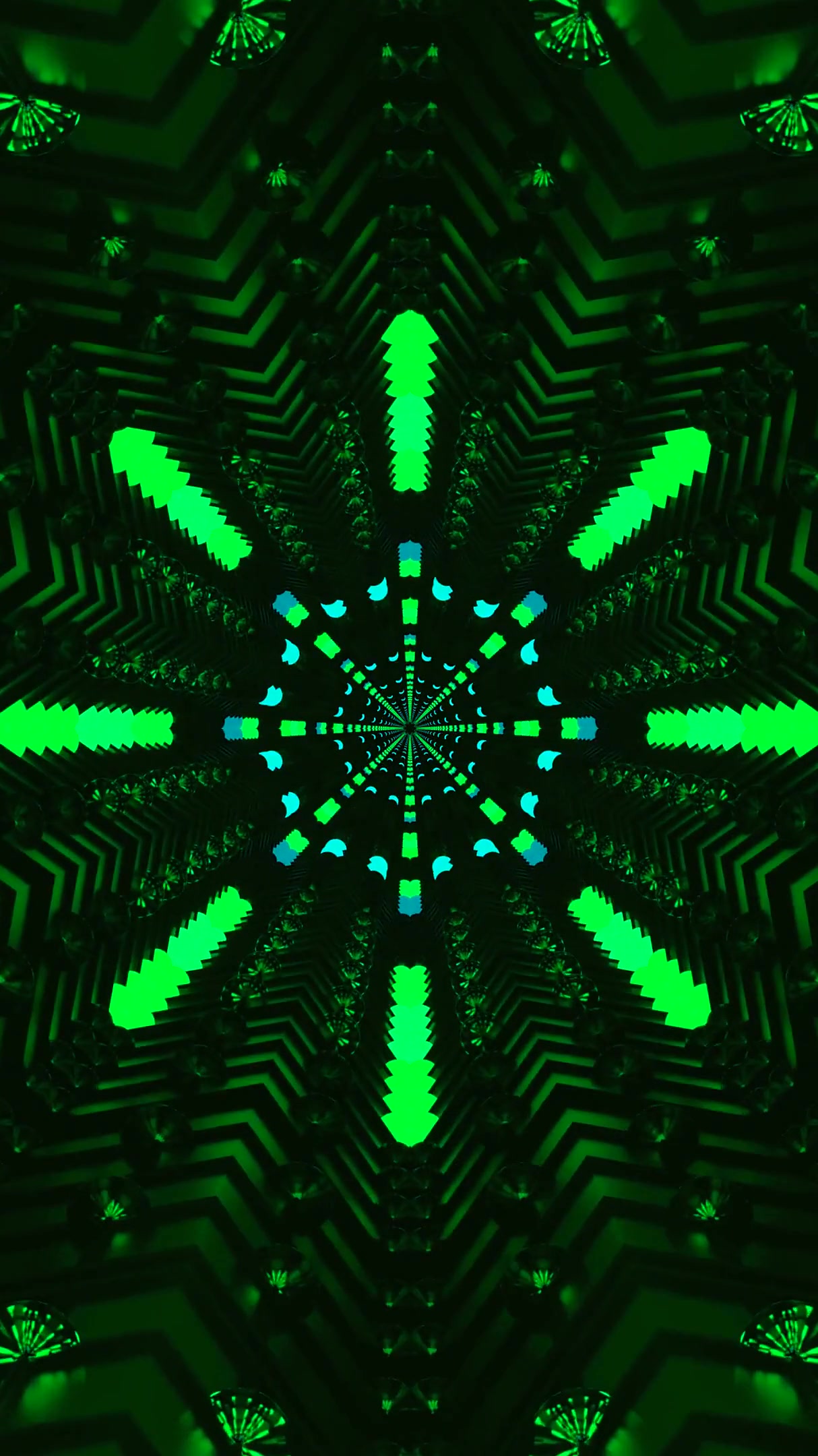 Seamless tunnel video loop with vibrant colors and dynamic patter