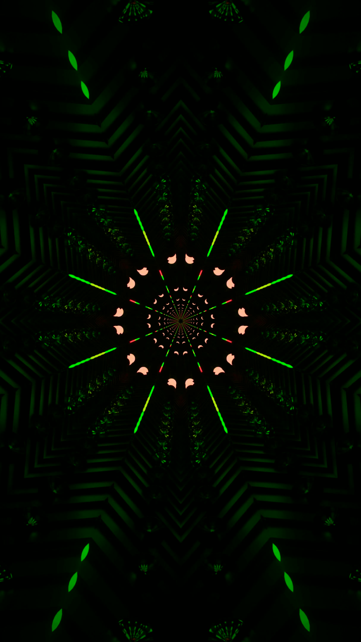 Vibrant tunnel video loop with colorful lights and patterns for s