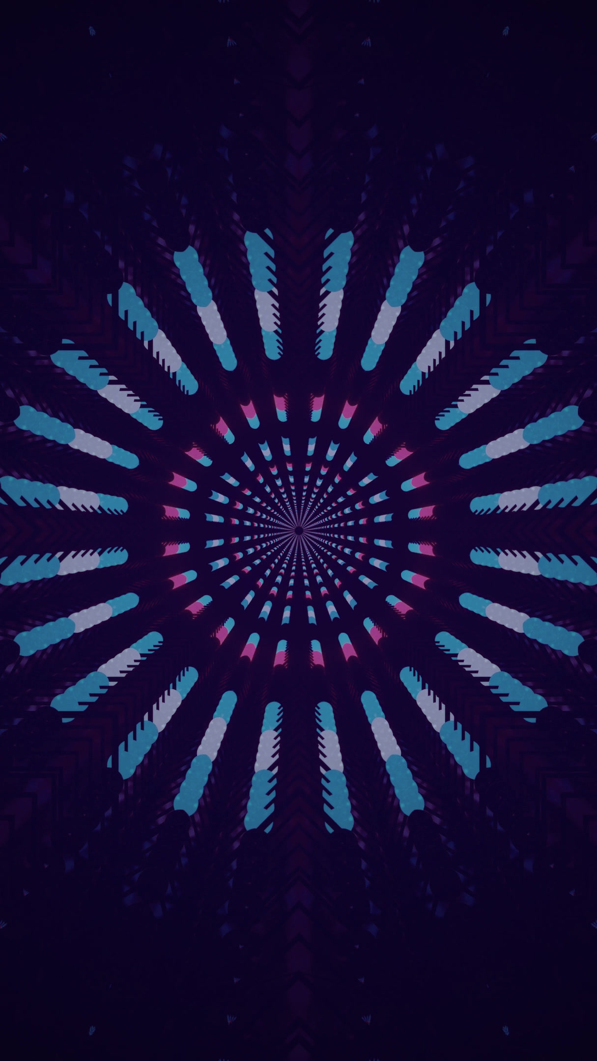 Vibrant tunnel video loop screensaver provides a seamless visual