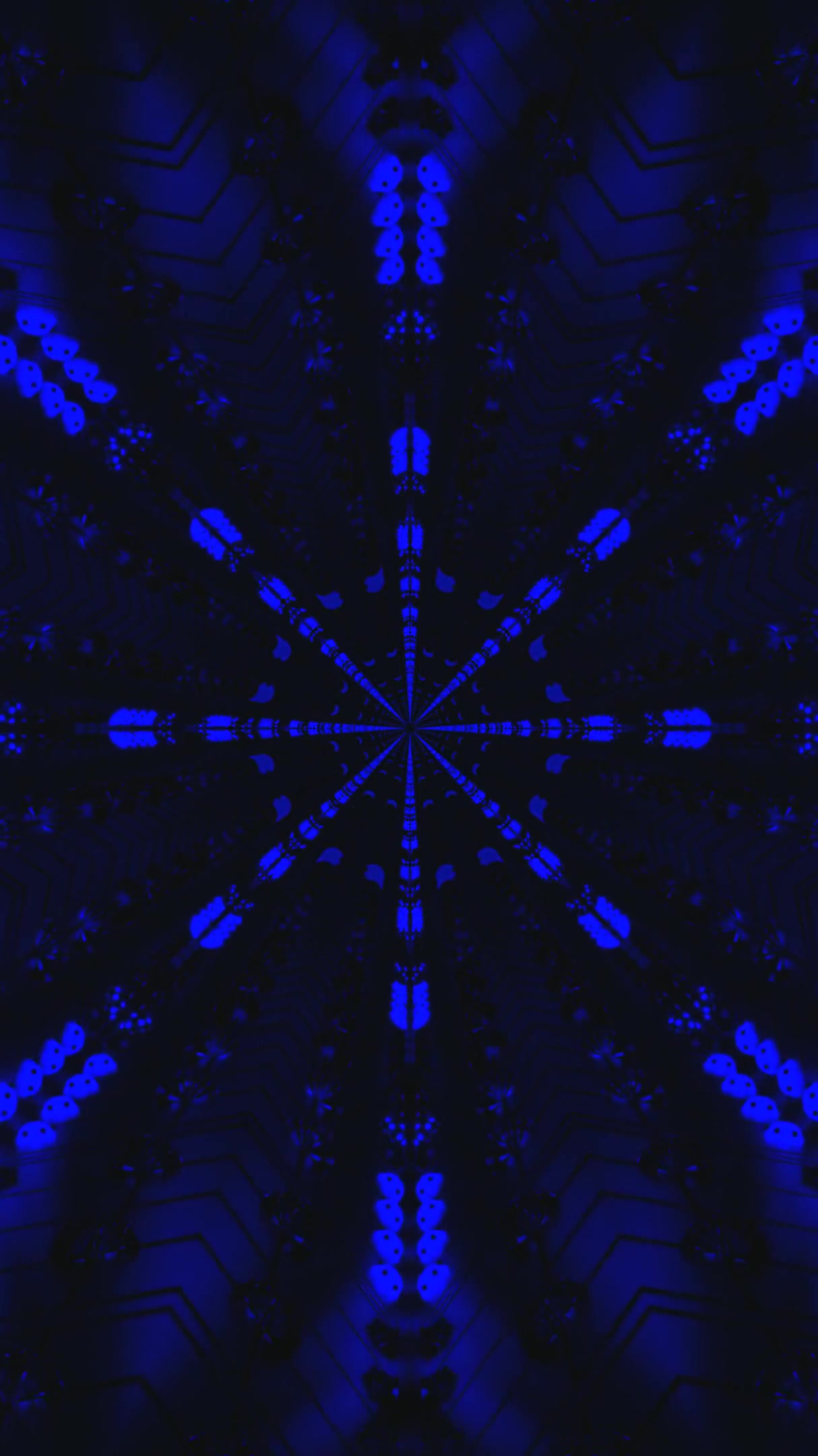 Tunnel video vj loop screensaver creates a captivating backdrop with seamless swirling blue lights and patterns for an immersive visual experience