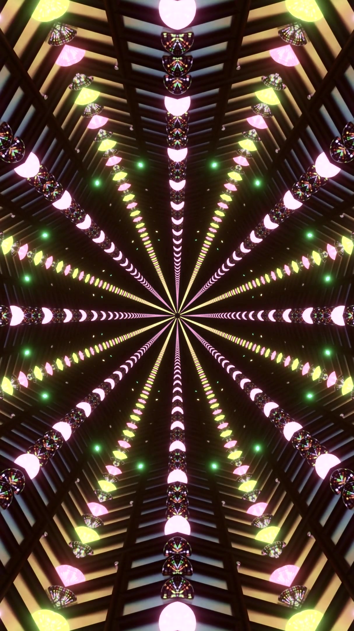 Colorful tunnel video loop creating a mesmerizing visual effect w