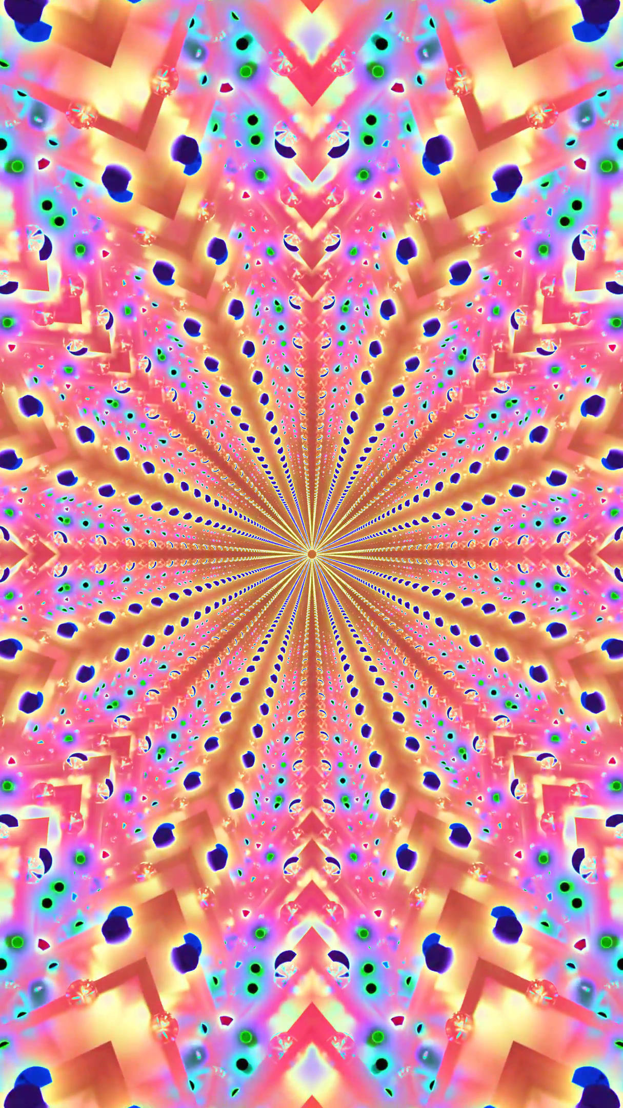 Colorful tunnel video loop for relaxing screensaver and visual display experience