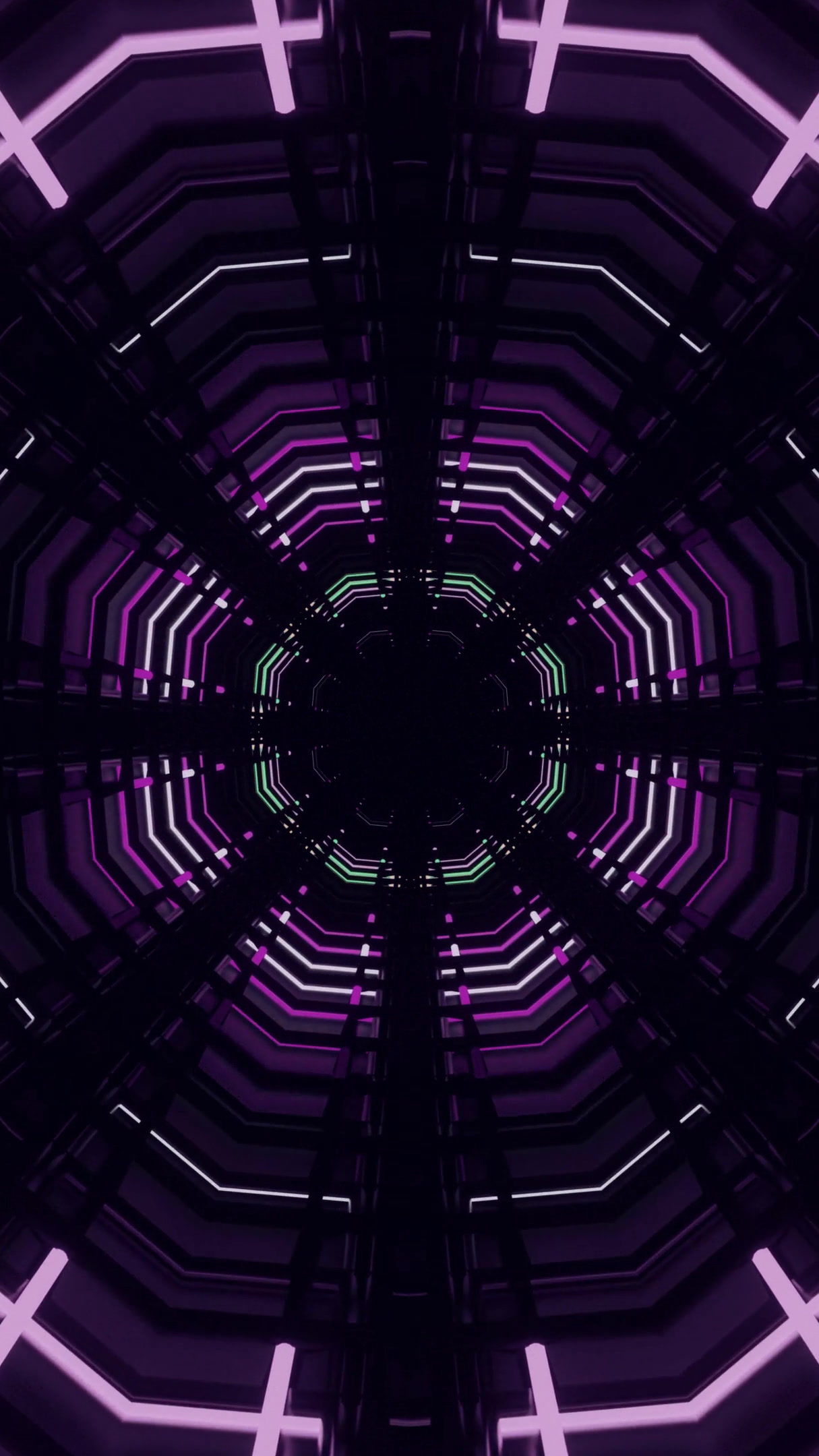 Seamless loop video of a vibrant tunnel design creating a captiva