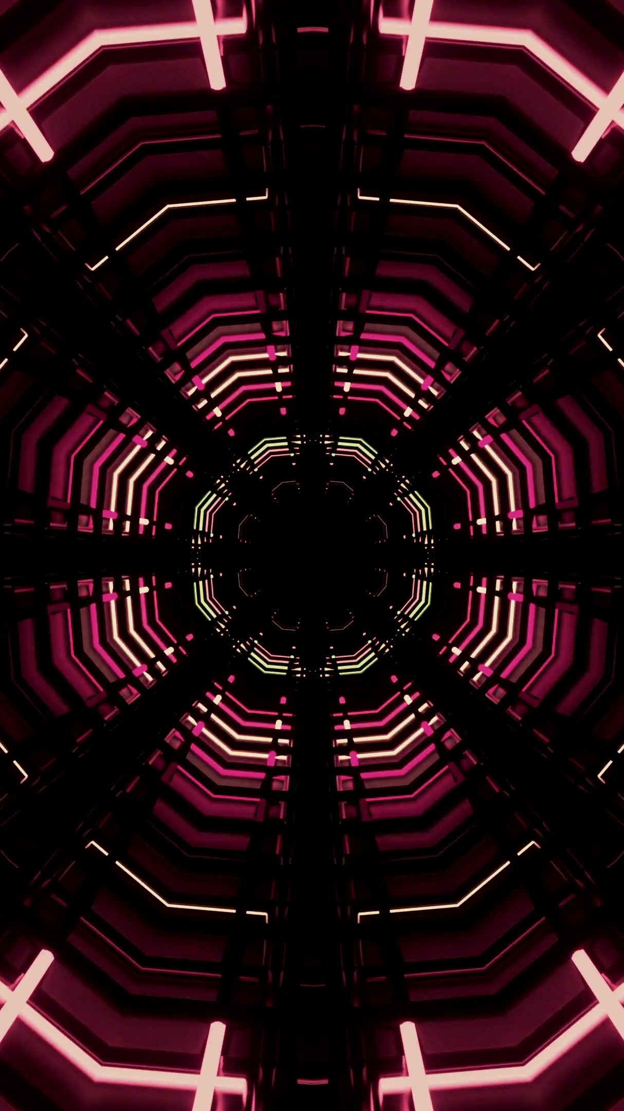 Swirling tunnel video vj loop screensaver creating vibrant light
