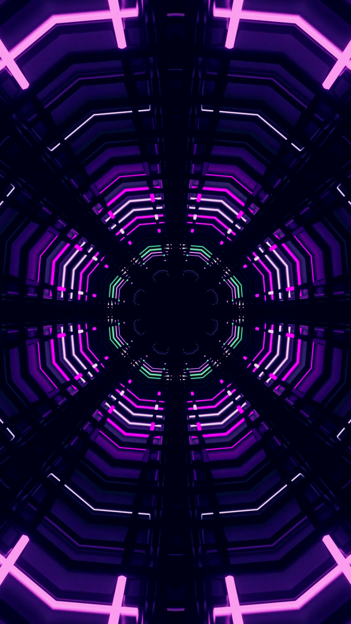 Colorful tunnel video loop with seamless motion and vibrant patte