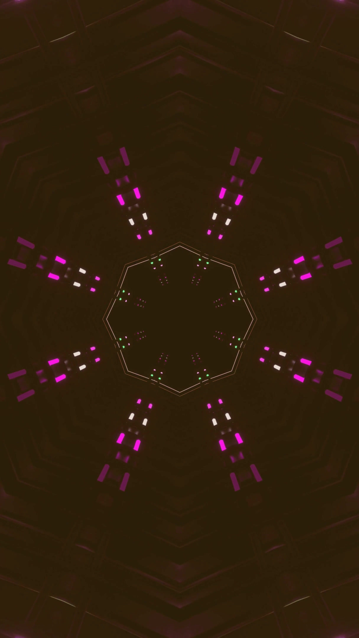 Tunnel video vj loop screensaver creates an immersive visual experience with dynamic lights and patterns